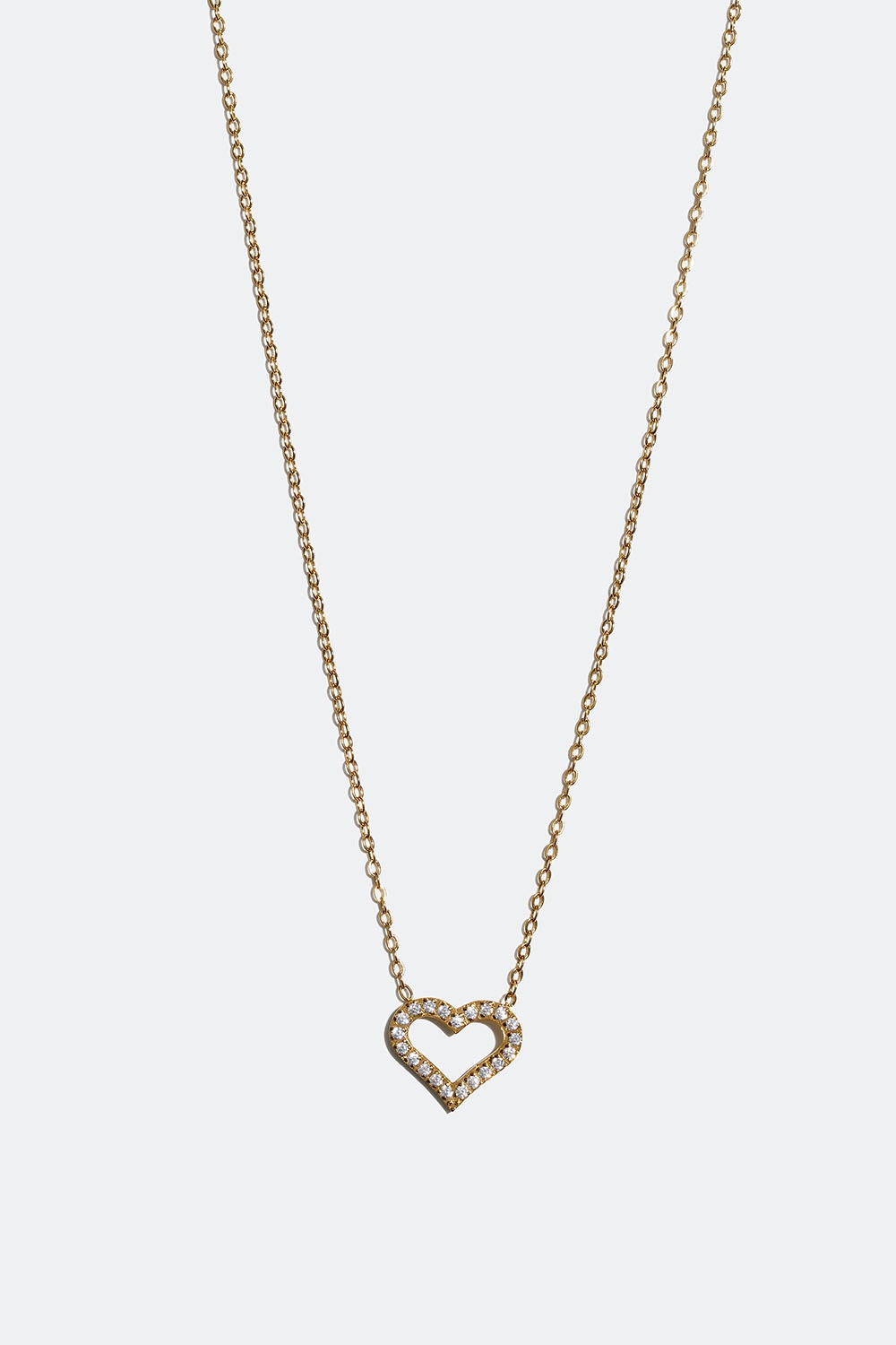 Halsband i stål med 18k guld med hjärta och Cubic Zirconia i gruppen Stål / Halsband i stål hos Glitter (254001062002)