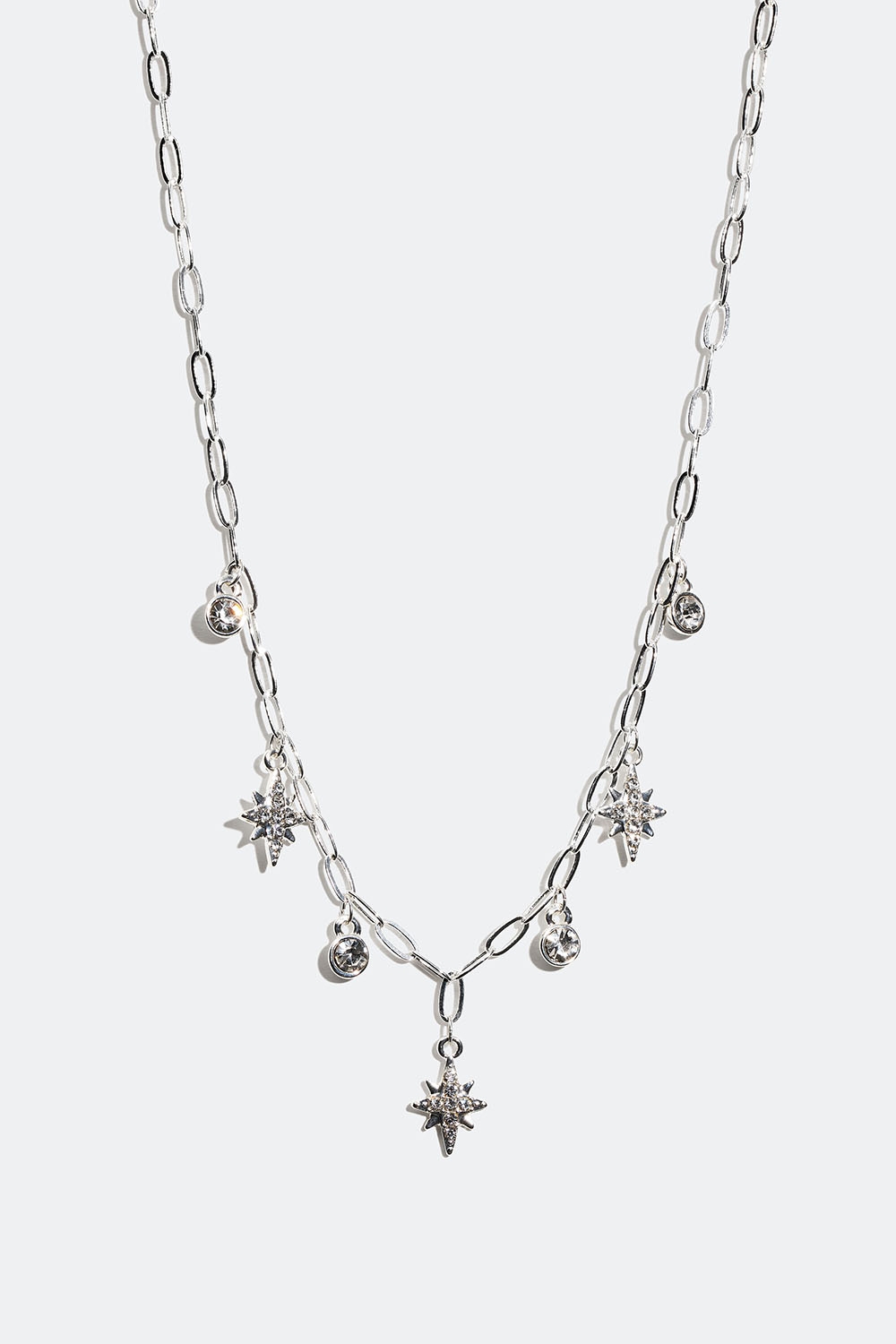 Halsband med runda glasstenar och stjärnor i gruppen Smycken / Halsband / Halsband med hänge hos Glitter (254001491001)