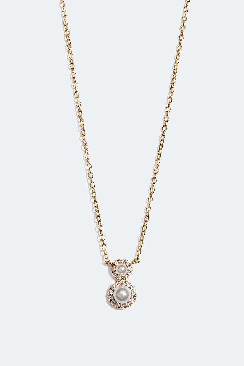 Halsband i 18k guldpläterat äkta silver med sötvattenspärla och Cubic Zirconia i gruppen Smycken hos Glitter (554000862002)
