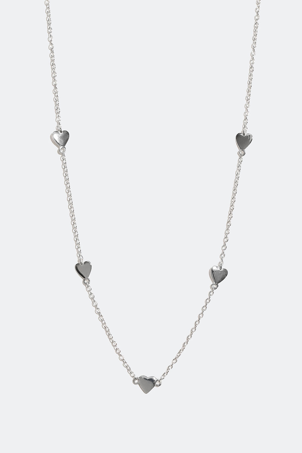 Halsband i äkta silver med hjärtan i gruppen Äkta silver / Silverhalsband hos Glitter (554000871001)