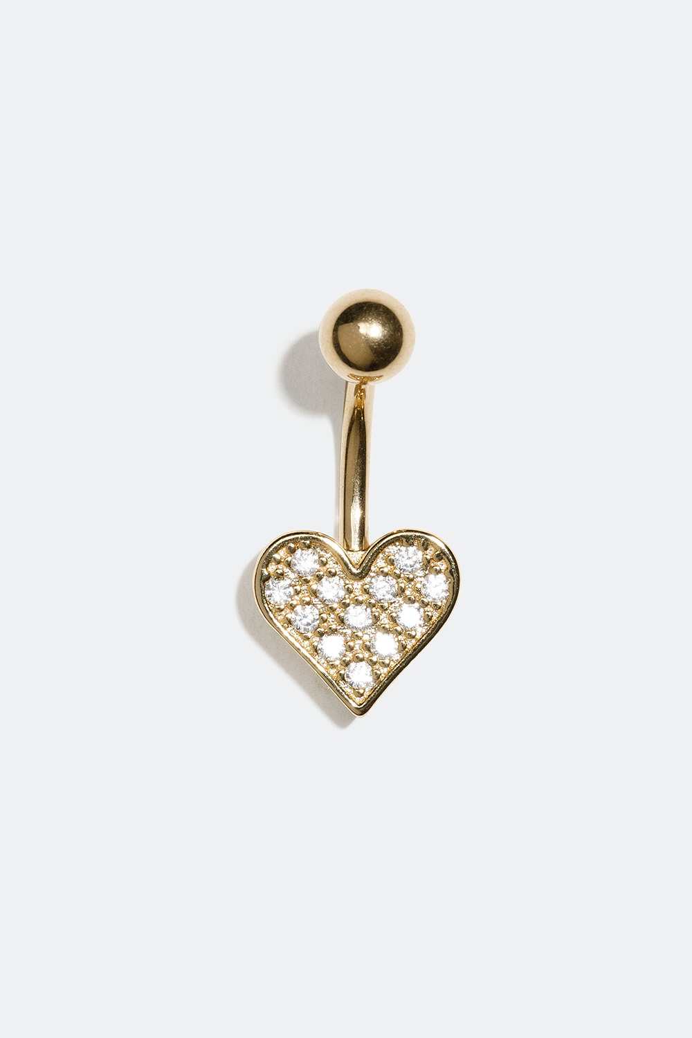 Guldfärgad navelpiercing med hjärta och Cubic Zirconia stenar i gruppen Smycken / Piercings hos Glitter (255000290110)