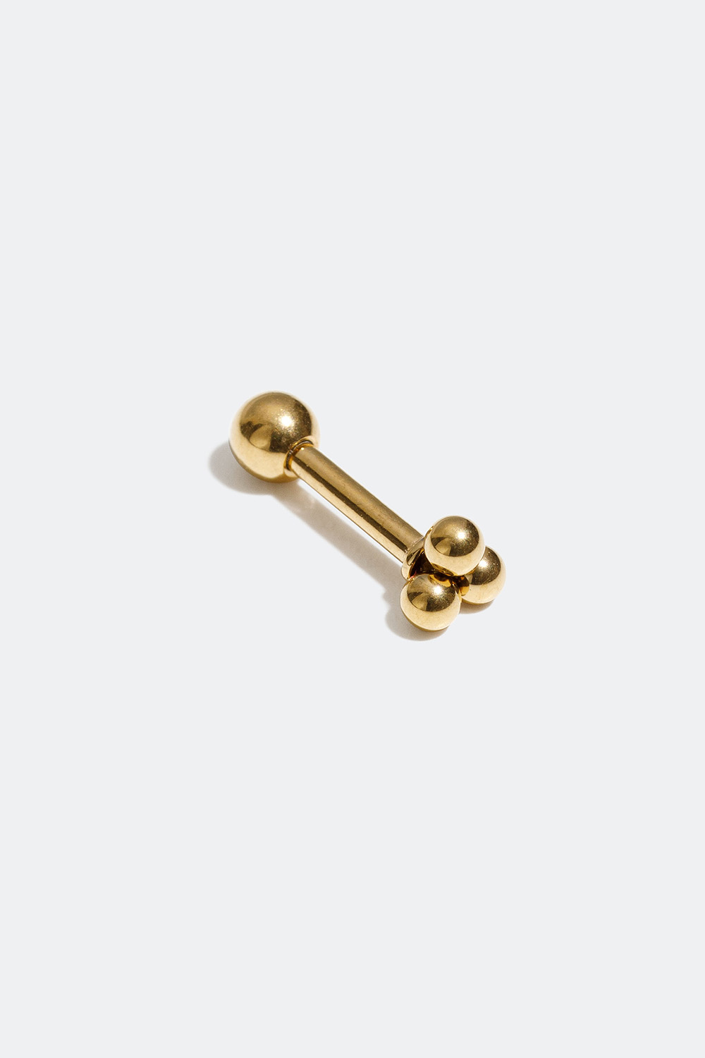 Guldfärgad tragus / helix piercing med tre kulor i gruppen Smycken hos Glitter (255000492000)