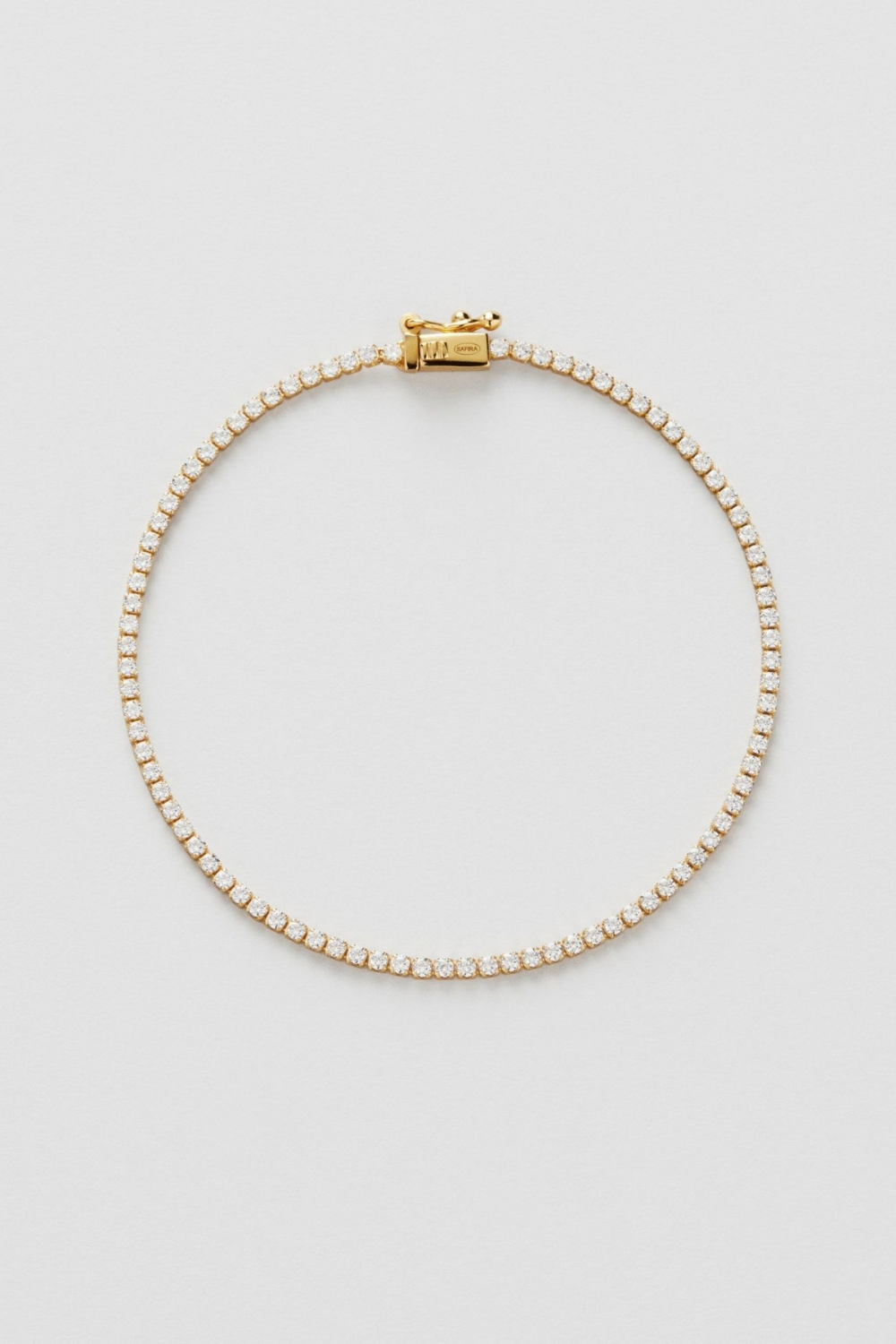 Tennis Bracelet (S) 18k Gold Plated i gruppen Safira - Armband hos Glitter (1200293-12-ONESIZE)