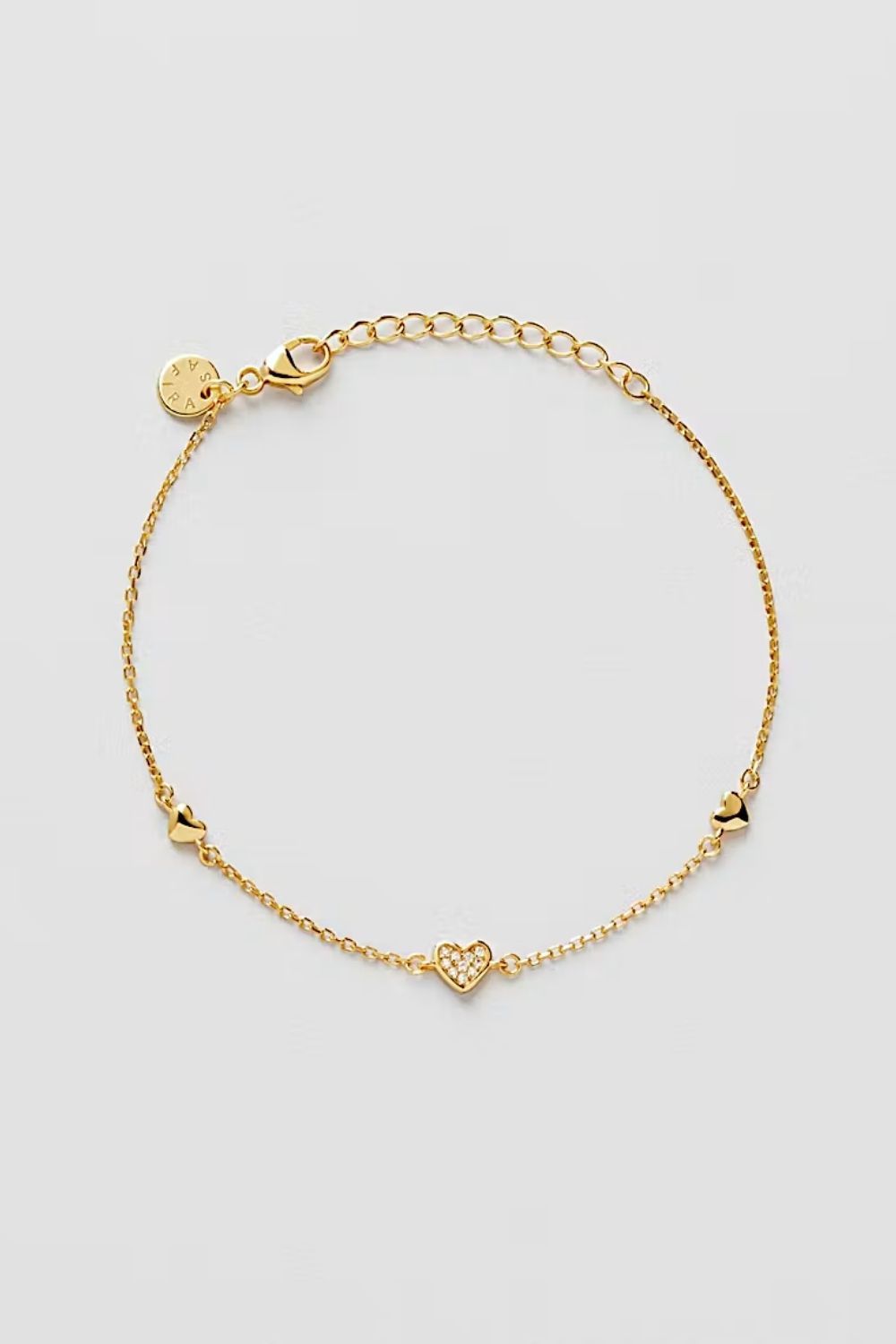 Bling Heart Bracelet 18k Gold Plated i gruppen Guldpläterat äkta silver / Guldpläterade armband hos Glitter (1200329-12-ONESIZE)
