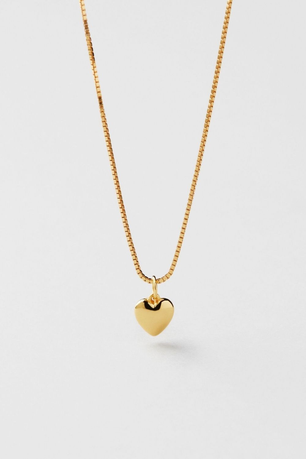 Solid Puffy Heart Necklace 18k Gold Plated i gruppen Guldpläterat äkta silver / Guldpläterade halsband hos Glitter (1400484-12-ONESIZE)