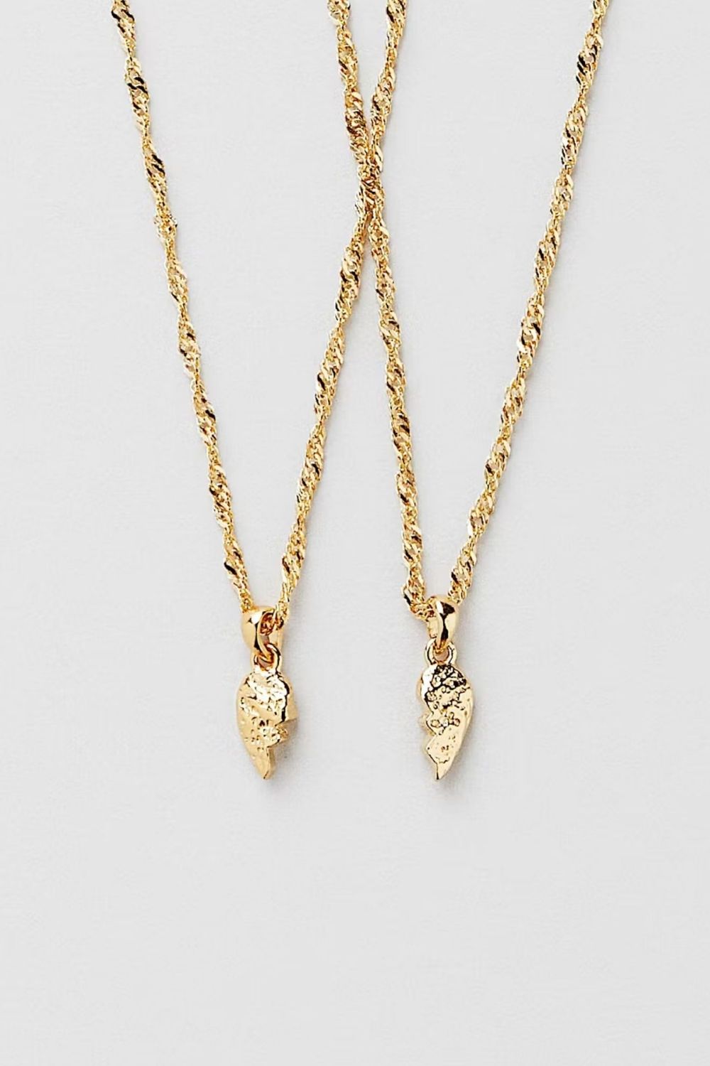 Valentina Heart Necklace 24k Gold Plated, 2-pack i gruppen Smycken / Halsband / Halsband med hänge hos Glitter (1400657-12-ONESIZE)