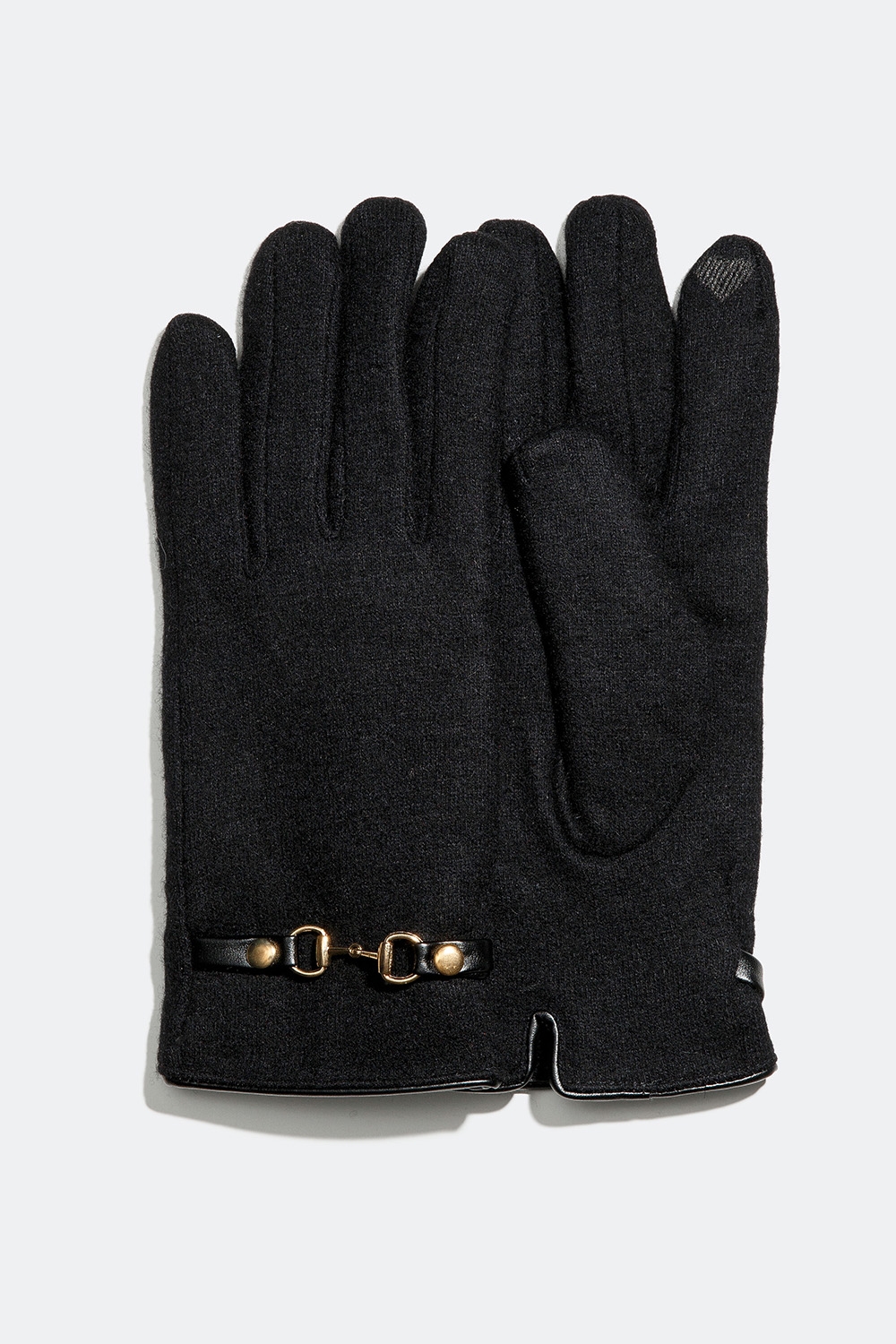 Svarta handskar i ull med hästbett i gruppen Accessoarer / Stickat / Vantar hos Glitter (171000059000)