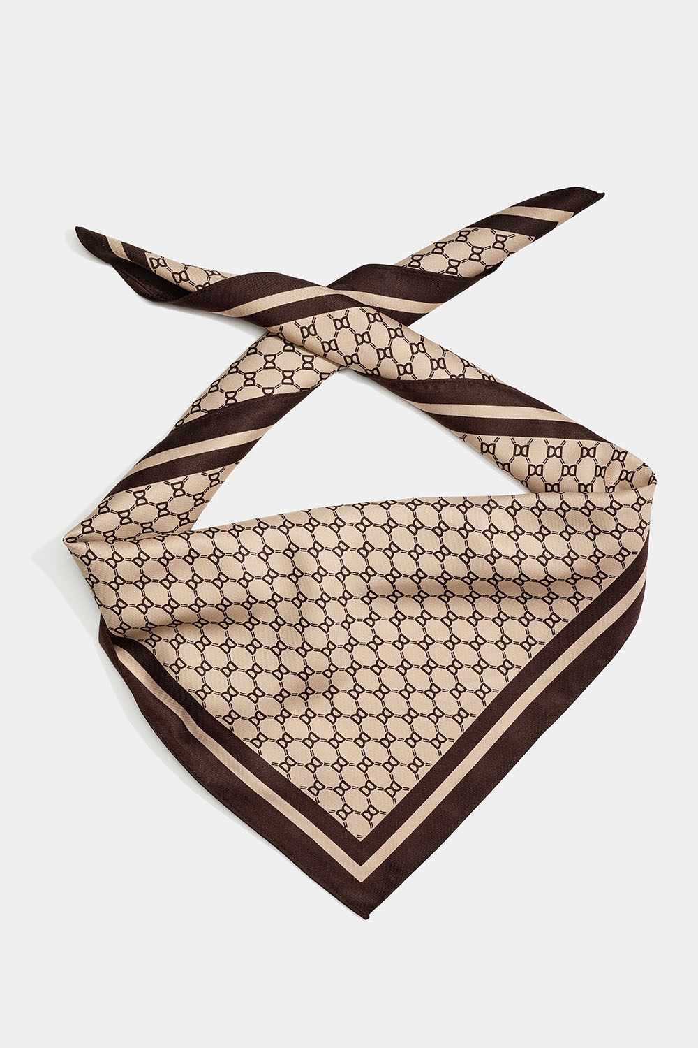 Scarf i sidenimitation med brun DD mönster i gruppen Accessoarer / Scarves hos Glitter (171001508400)