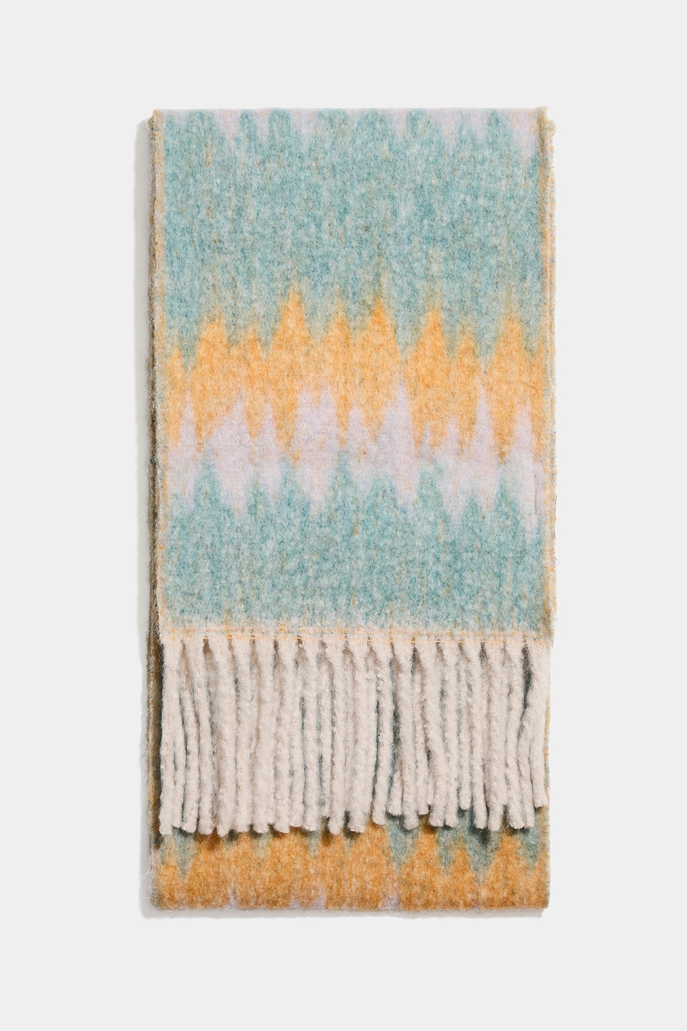 Halsduk med zig-zag mönster i turkos och orange i gruppen Accessoarer / Stickat / Halsdukar hos Glitter (171001524800)