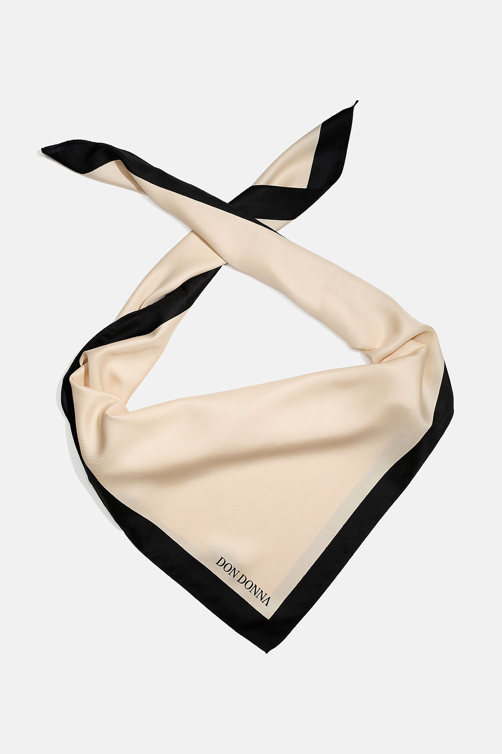 Vit sjal i sidenimitation med svarta kanter i gruppen Accessoarer / Scarves hos Glitter (171001598300)