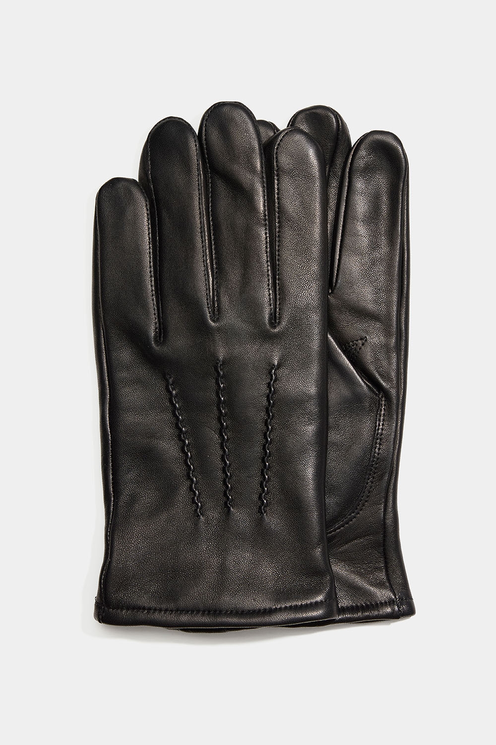 Svarta skinnhandskar för herr med dekorativ söm och ullmix foder i gruppen Accessoarer / Skinnhandskar / Skinnhandskar för herr hos Glitter (1710017190)