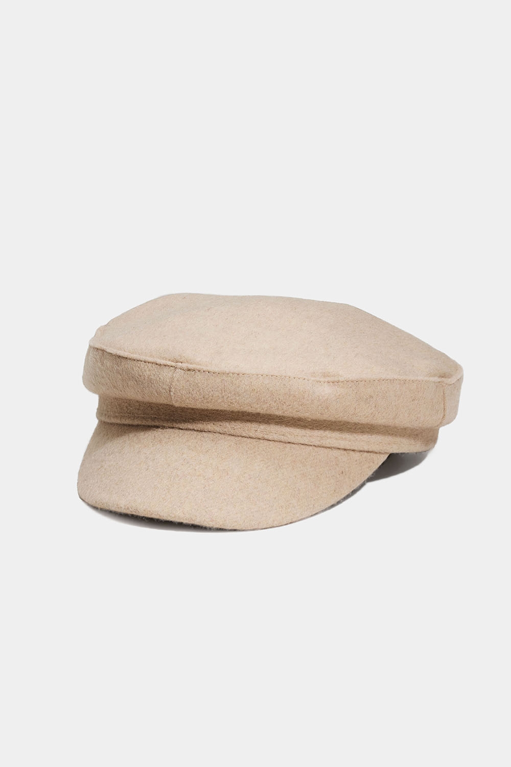 Beige baker boy hatt i ullmix i gruppen Accessoarer / Hattar & kepsar hos Glitter (171001928300)