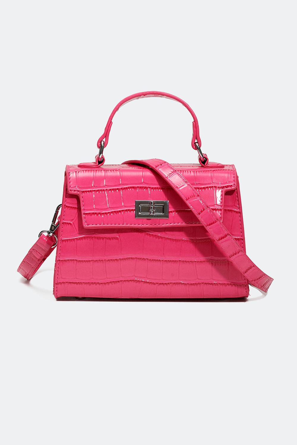 Liten rosa handväska med crocomönster i gruppen Accessoarer / Väskor / Axelremsväskor hos Glitter (172000425500)