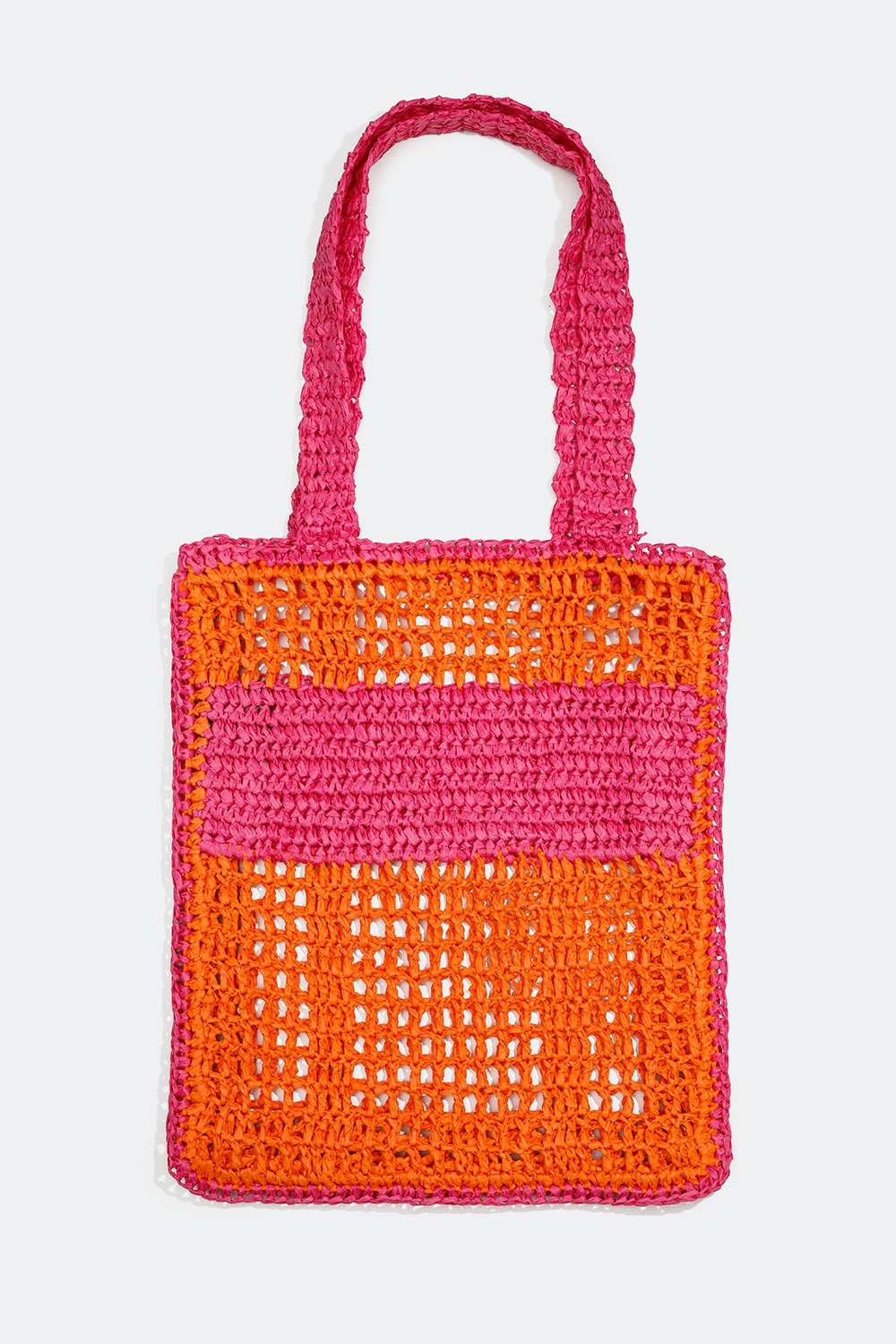 Orange och rosa stråväska shopper i gruppen Väskor / Shoppers hos Glitter (172000785400)