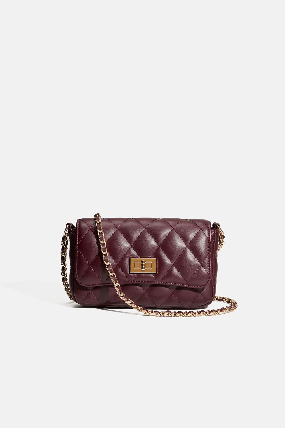 Vinröd quiltad axelremsväska i gruppen Väskor / Crossbody hos Glitter (172000856300)
