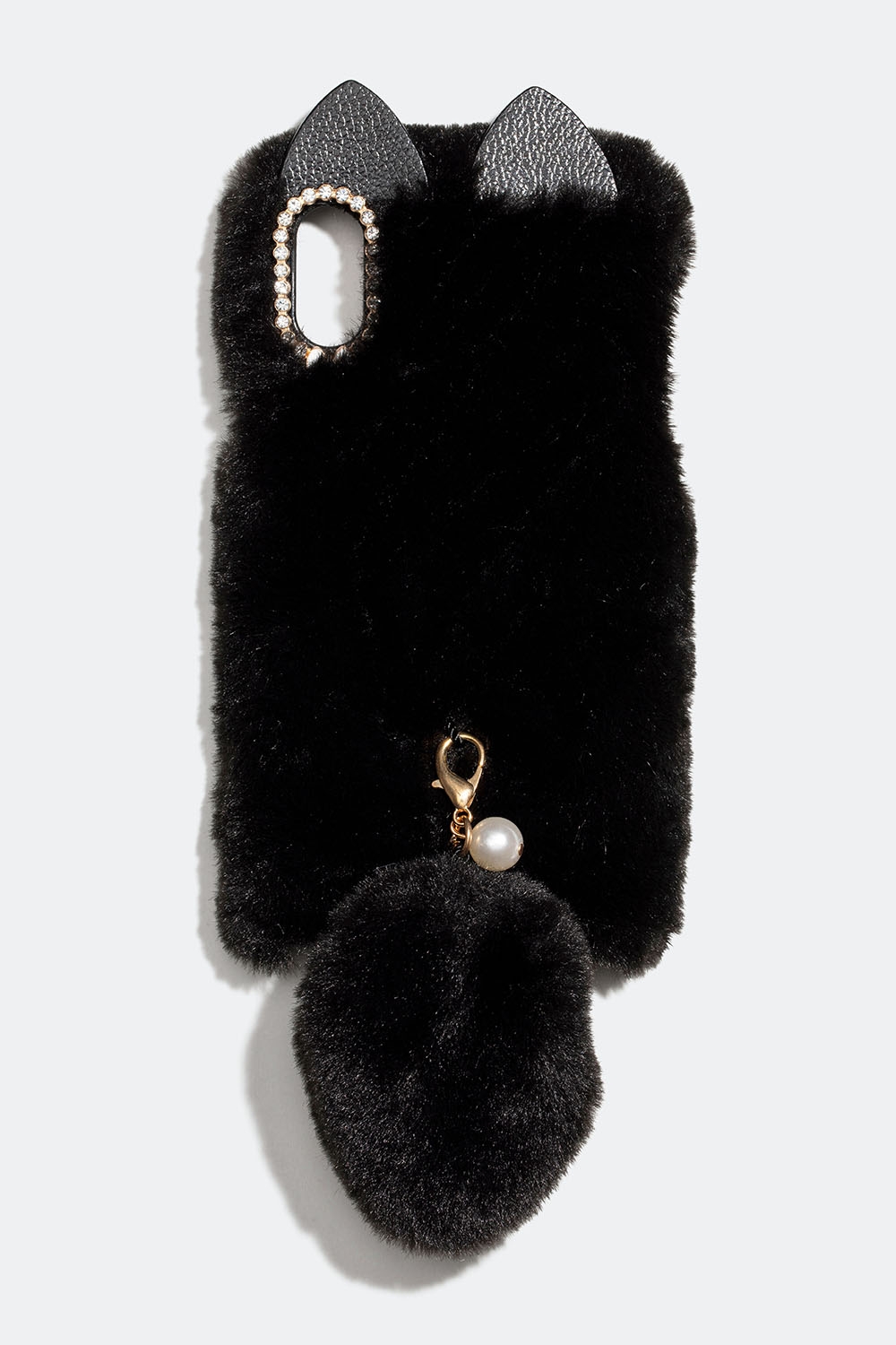 Svart fluffigt mobilskal med öron och svans, iPhone X i gruppen Accessoarer / Mobiltillbehör / Mobilskal / iPhone X hos Glitter (174000389010)