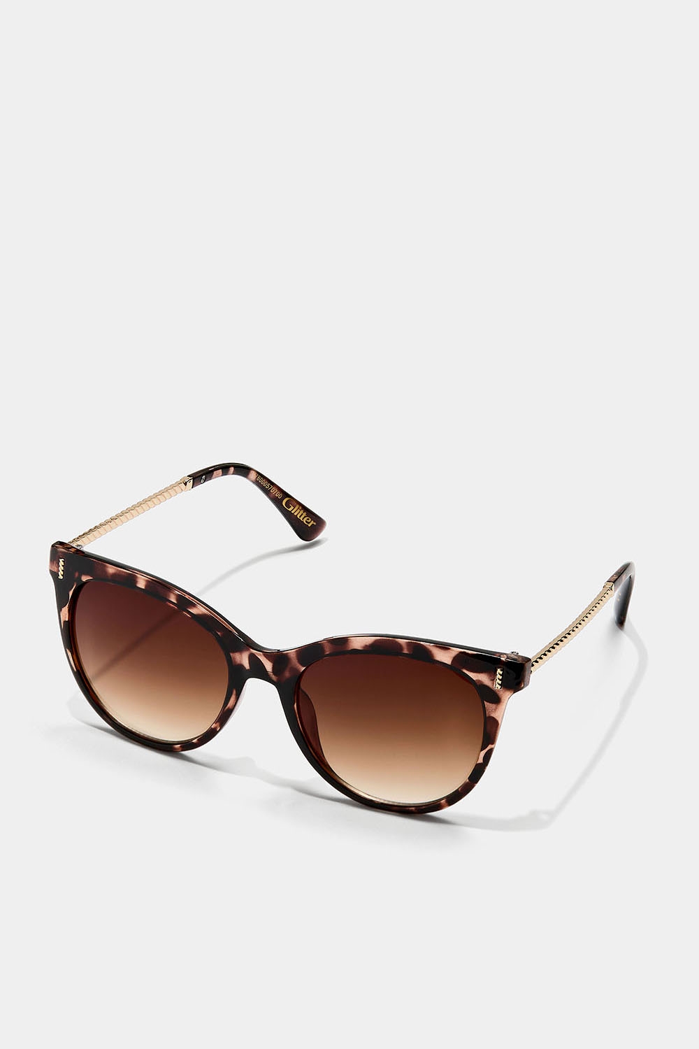 Tortoisemönstrade solglasögon med tvinnade metallskalmar i gruppen Accessoarer / Solglasögon hos Glitter (176000570700)