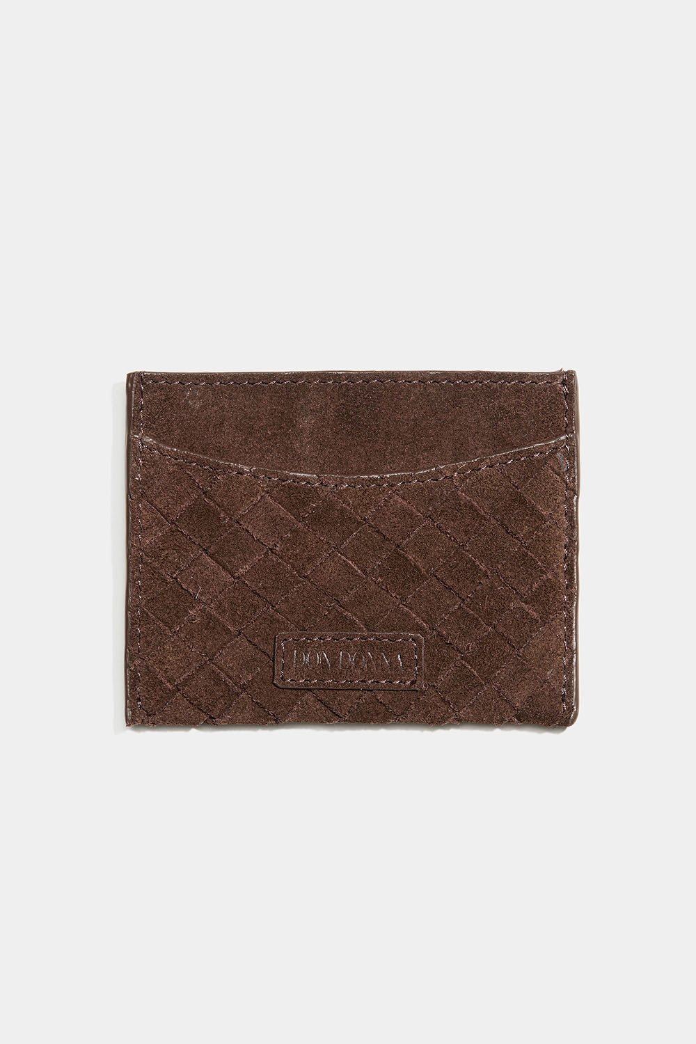 Flätad korthållare i brun mocka i gruppen Accessoarer / Plånböcker & korthållare / Korthållare hos Glitter (177000658200)