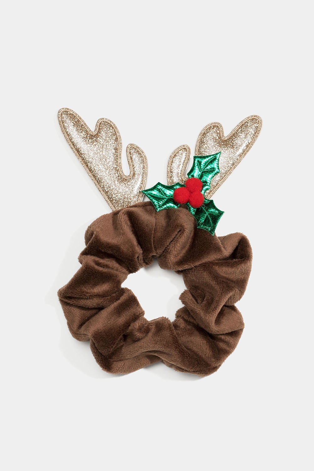 Brun scrunchie med renhorn och mistel i gruppen Store week / 2445 hos Glitter (178000338000)