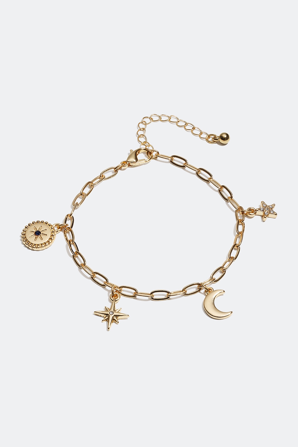 Armband med berlocker av måne och stjärnor i gruppen Alla Smycken / Armband hos Glitter (25100030)