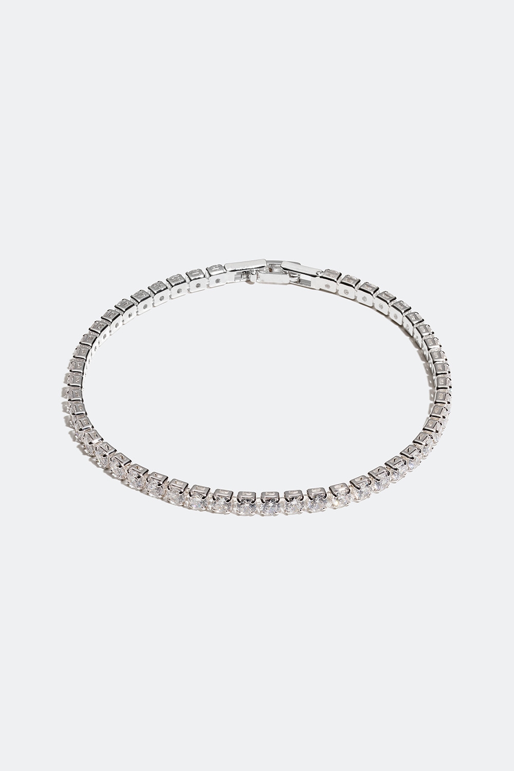 Silverfärgat tennisarmband, 0,3 cm i gruppen Strass hos Glitter (251000420296)