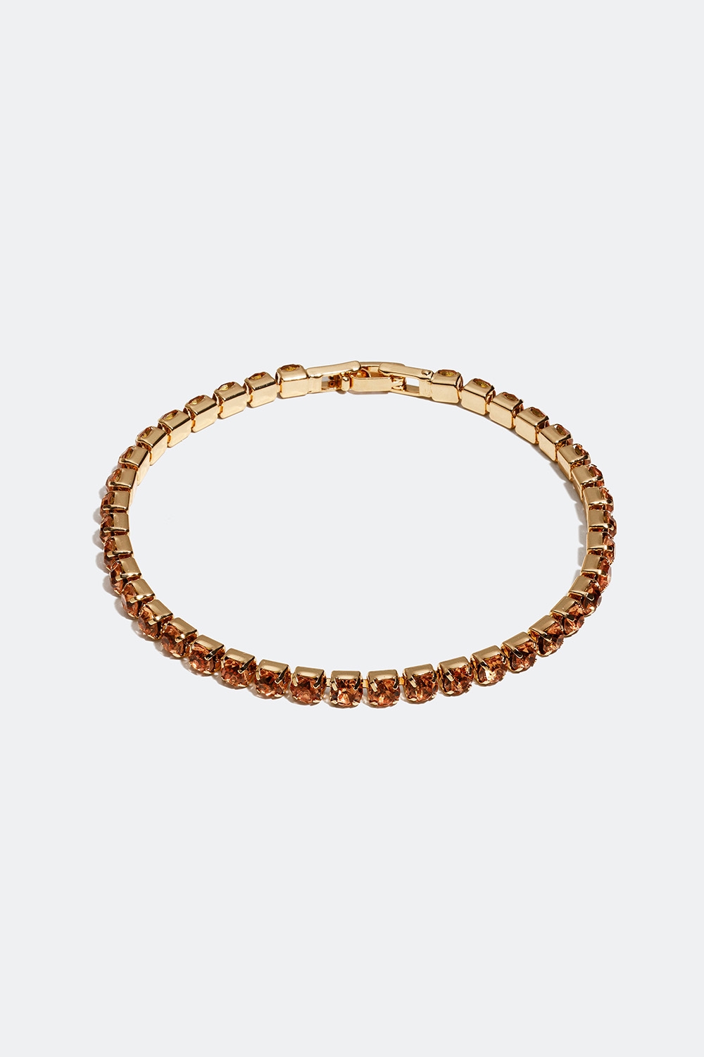 Tennisarmband med guldfärgade glasstenar, 0,4 cm i gruppen Smycken / Armband / Tunna hos Glitter (251000458397)