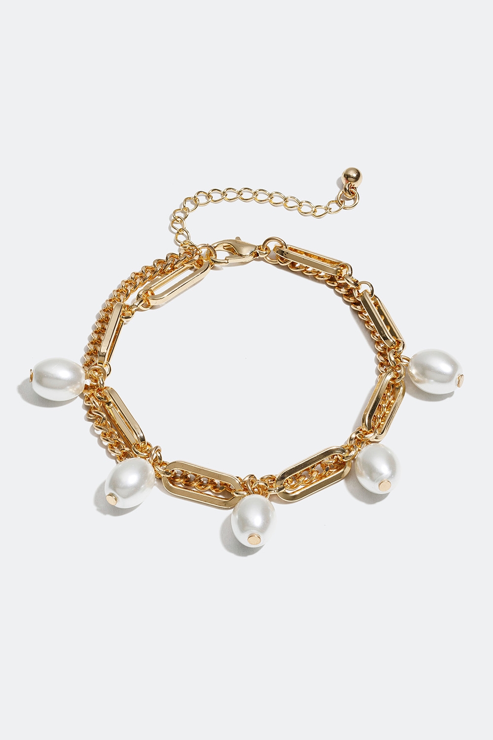 Dubbelarmband med kedjor och glaspärlor i gruppen Smycken / Armband / Breda hos Glitter (251000463400)