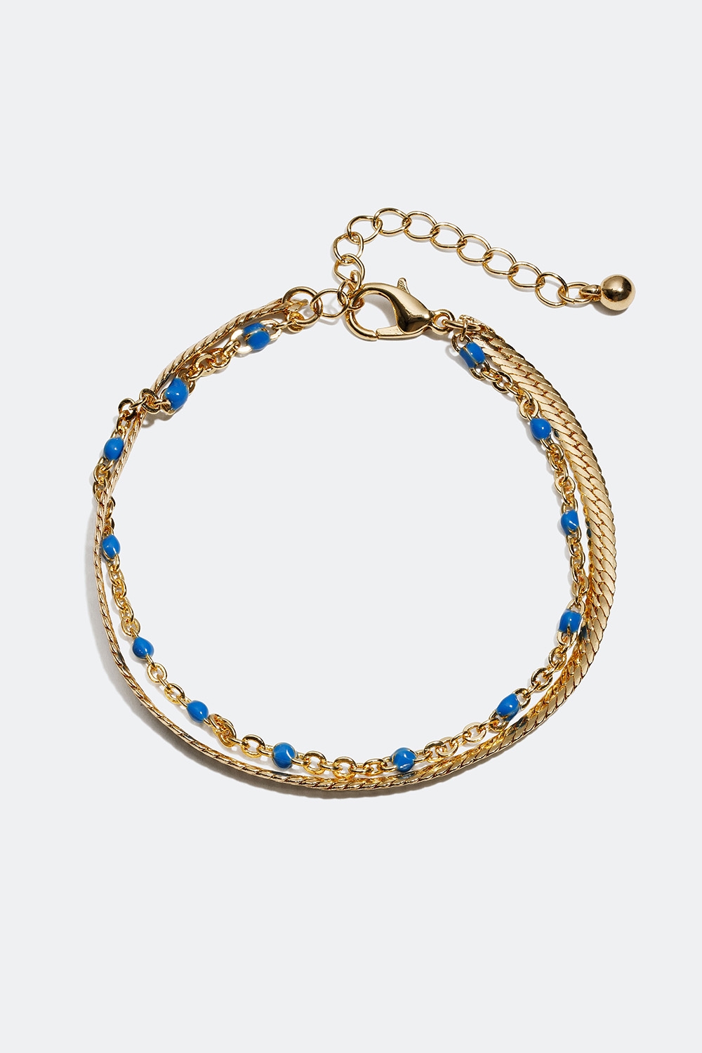 Guldfärgat armband med detaljer i blått i gruppen Smycken / Armband / Tunna hos Glitter (251000597002)