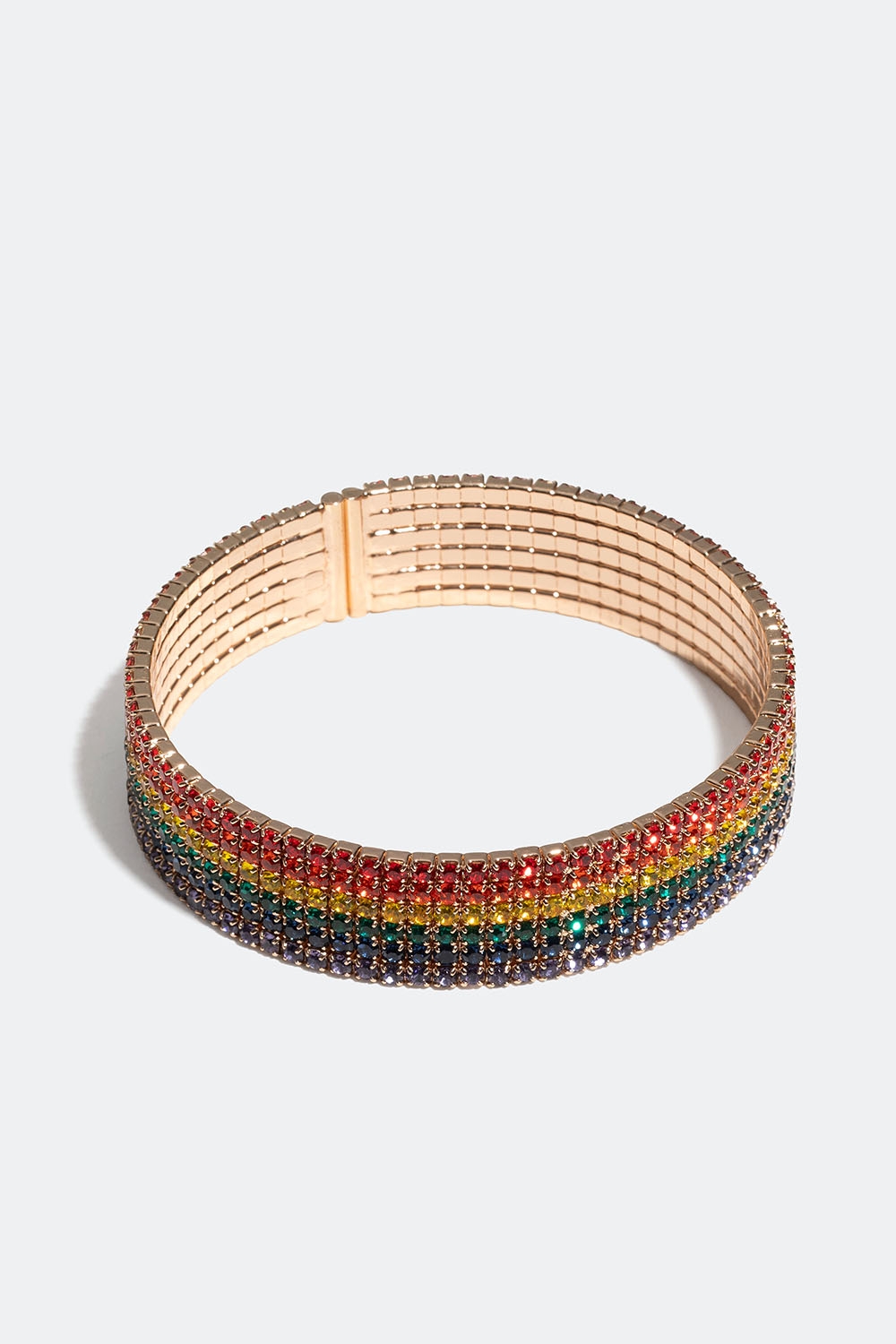 Bangle armband med glasstenar i regnbågsfärger i gruppen Pride hos Glitter (251001139902)