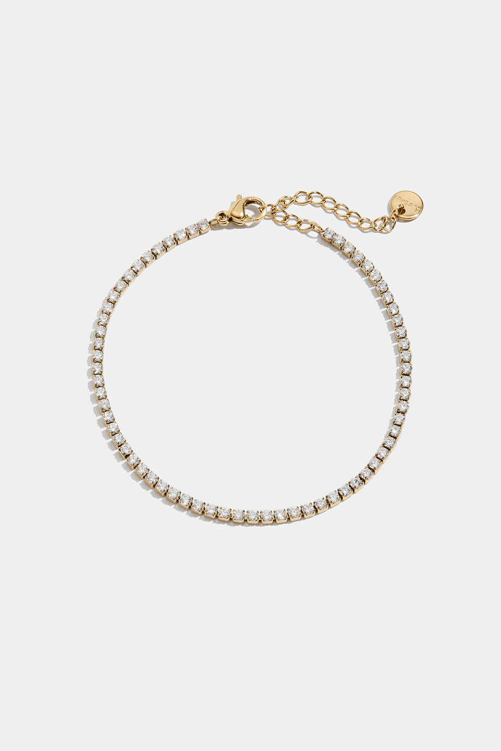 Tennisarmband i stål med 18k guld och Cubic Zirconia i gruppen Smycken / Armband / Strass hos Glitter (251001512002)