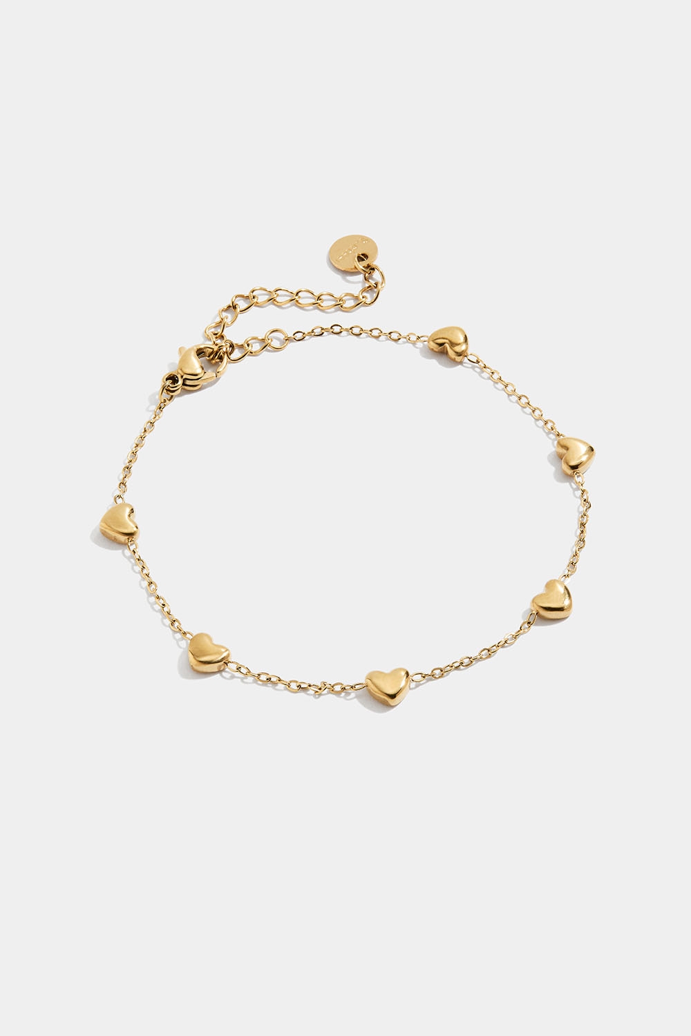 Tunt kedjearmband I stål med 18k guld och små hjärtan i gruppen Store week / 2517 hos Glitter (251001542002)