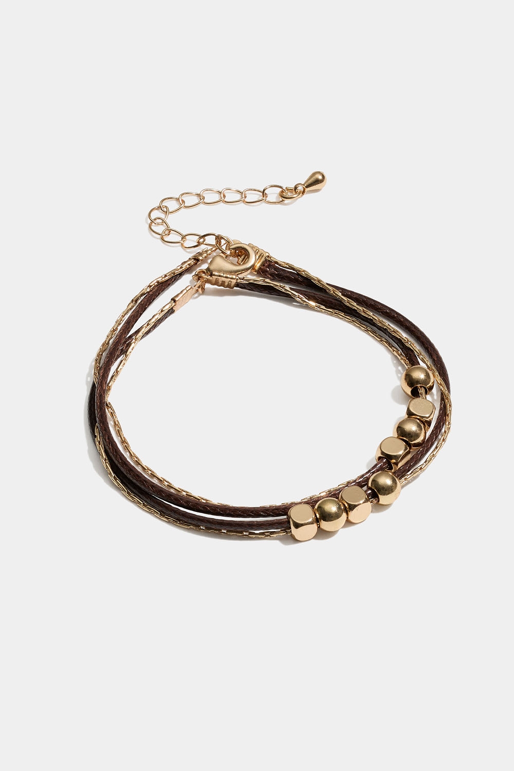 Armband med kedja, rep och guldpärlor i gruppen Smycken / Armband hos Glitter (251001598002)