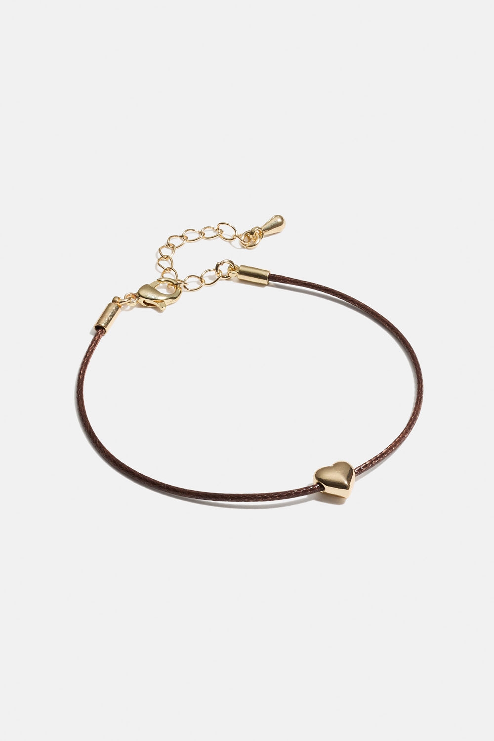 Armband med hjärta och brunt band i gruppen Smycken / Armband hos Glitter (251001648002)