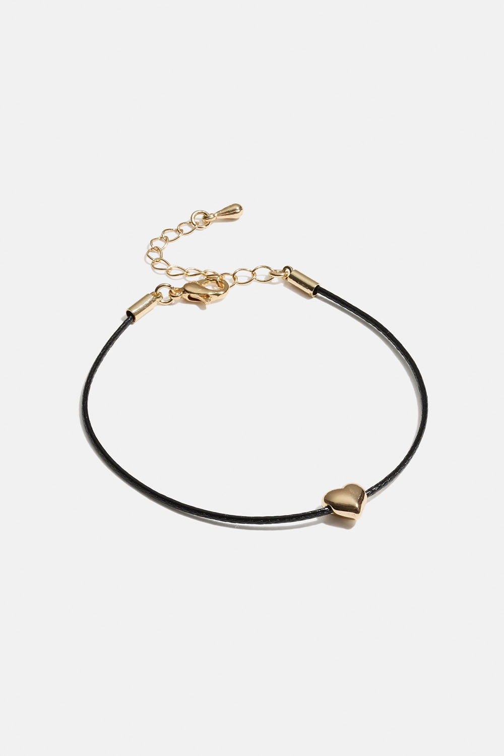 Armband med hjärta och svart band i gruppen Smycken / Armband hos Glitter (251001649002)