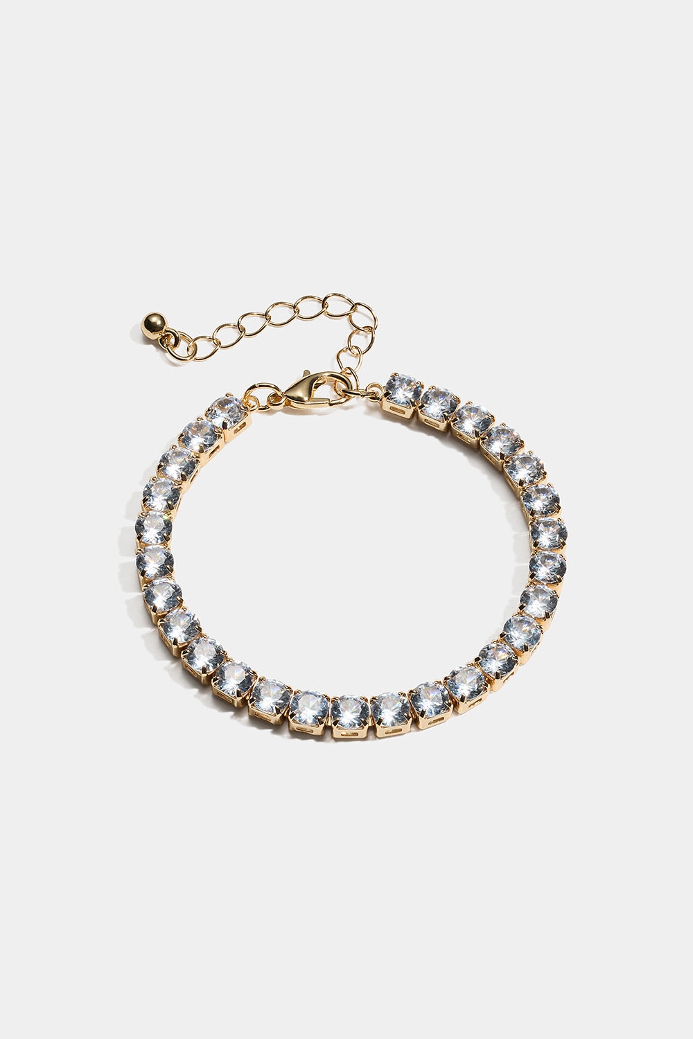 Guldfärgat armband med fyrkantiga glasstenar i gruppen Smycken / Armband / Strass hos Glitter (251001850202)