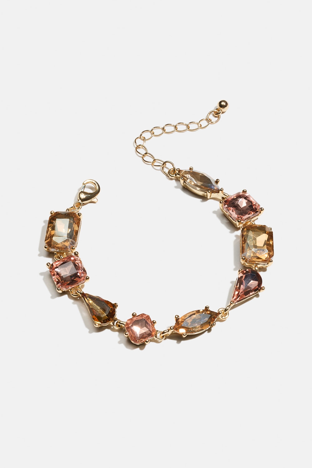 Armband med rosa, bruna och beiga glasstenar i gruppen Smycken / Armband / Strass hos Glitter (251001868402)