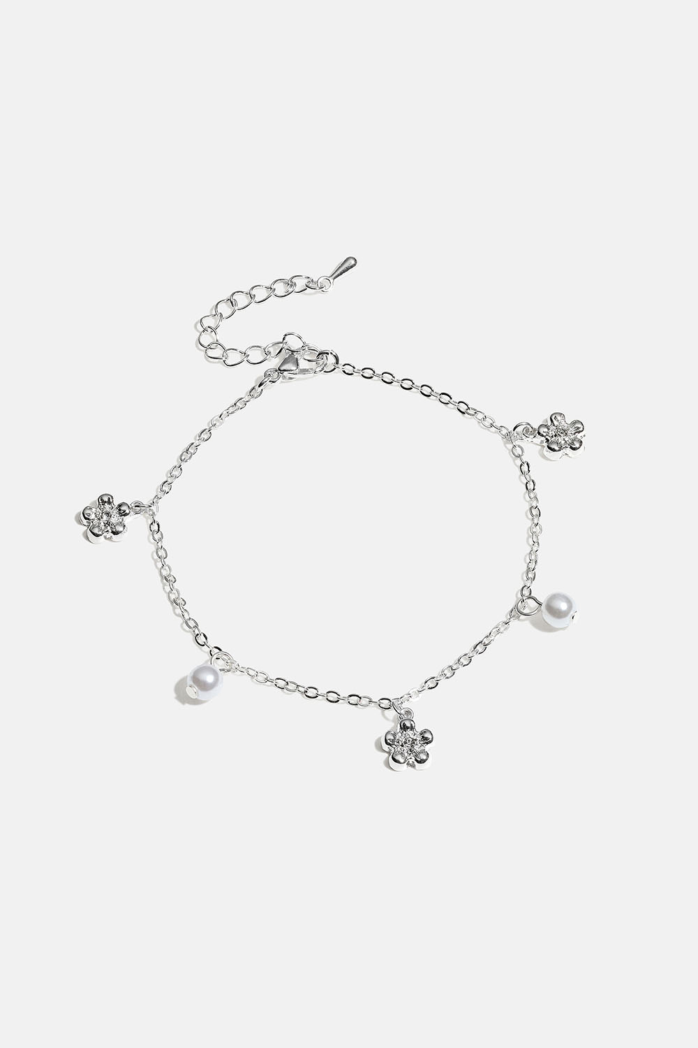 Armband med blommor och vita pärlor i gruppen Smycken / Armband / Tunna hos Glitter (251001951001)