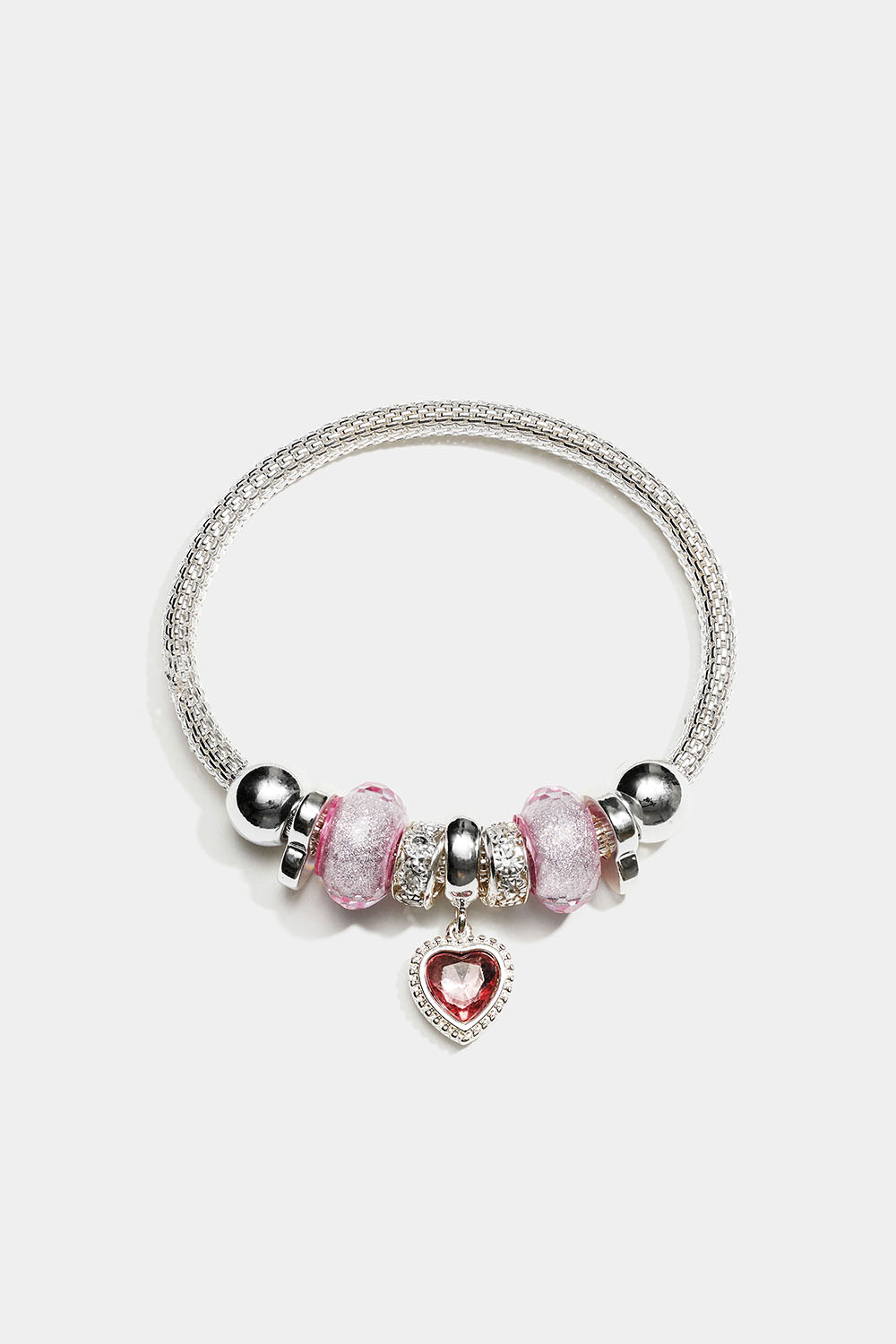 Elastisk armband med berlocker i rosa detaljer i gruppen Smycken / Armband hos Glitter (251002065101)