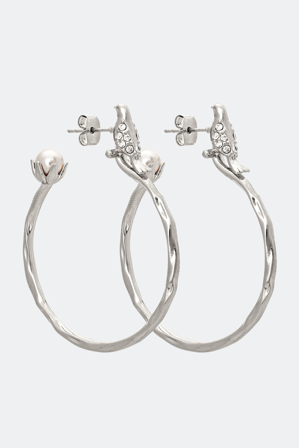 Eden hoops earrings - Ivory (Silver) i gruppen Lily and Rose - Örhängen hos Glitter (253000241001)