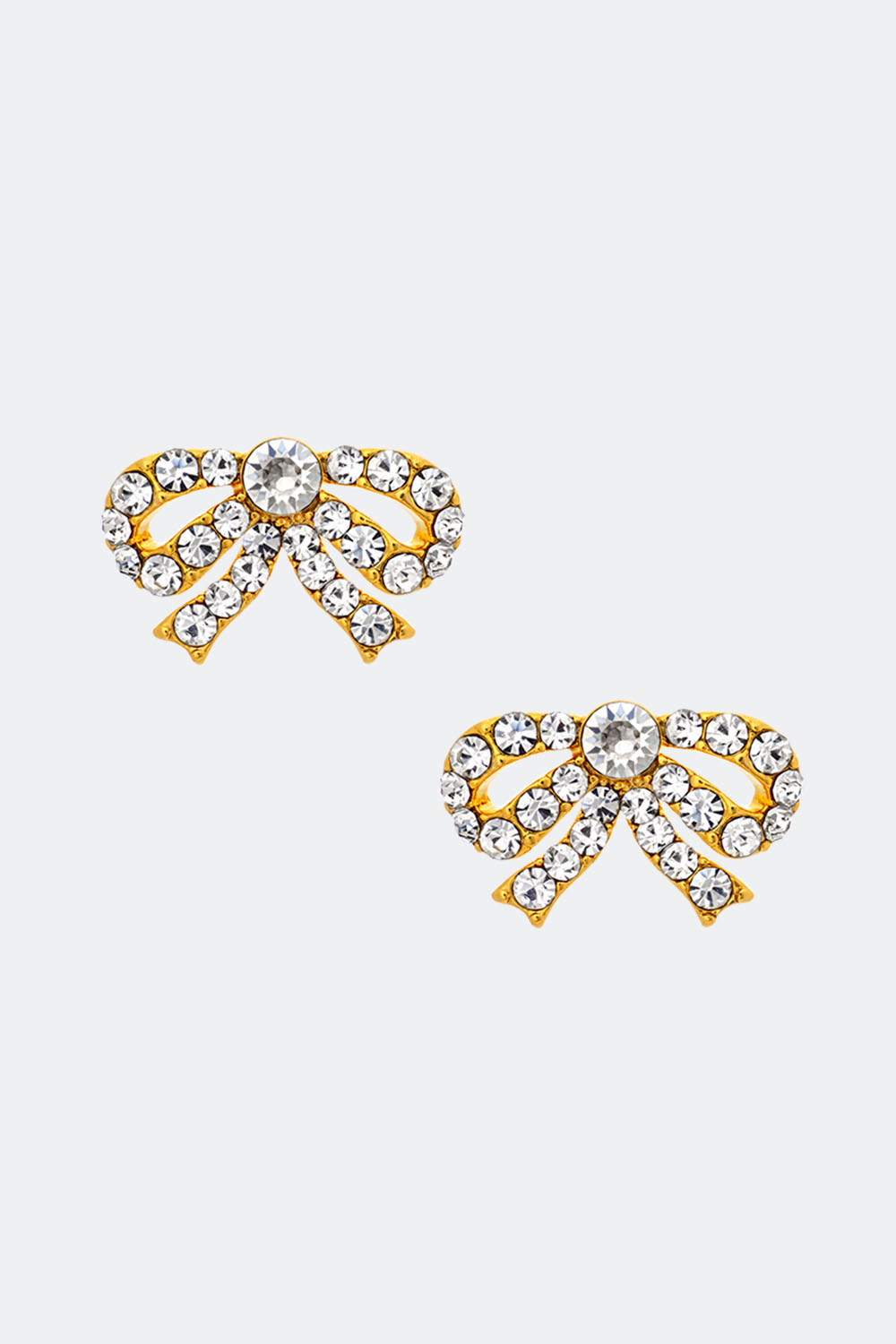 Petite Antoinette bow earrings - Crystal (Gold) i gruppen Lily and Rose - Örhängen hos Glitter (253000390202)
