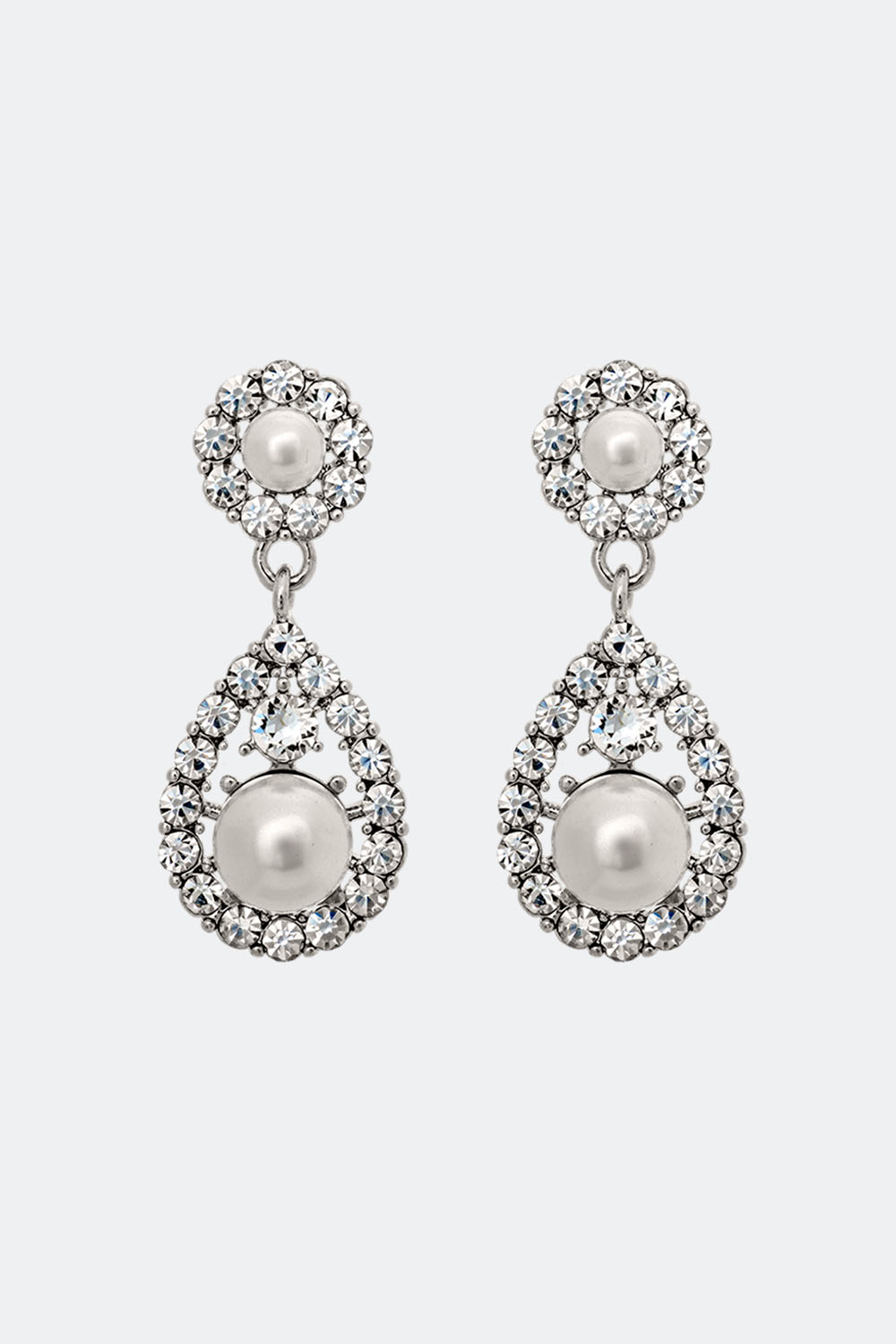 Petite Sofia pearl earrings - Crystal (Silver) i gruppen Lily and Rose - Örhängen hos Glitter (253000491001)