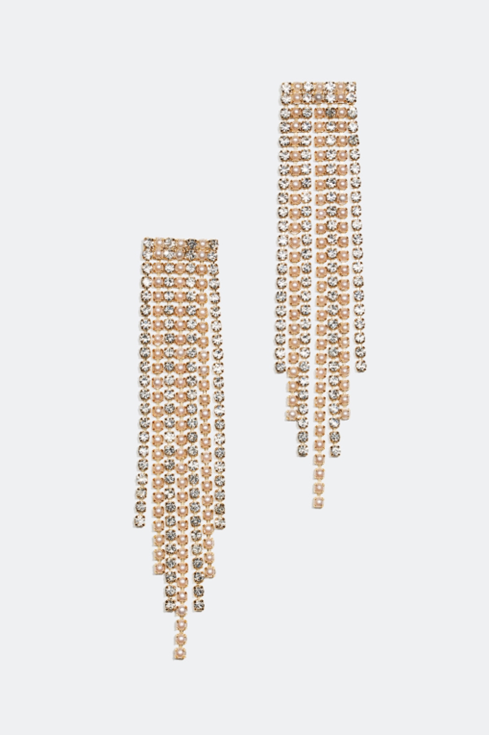 Örhängen med långa länkar i strass och pärlor i gruppen Alla Smycken / Örhängen / Strass hos Glitter (25300088)