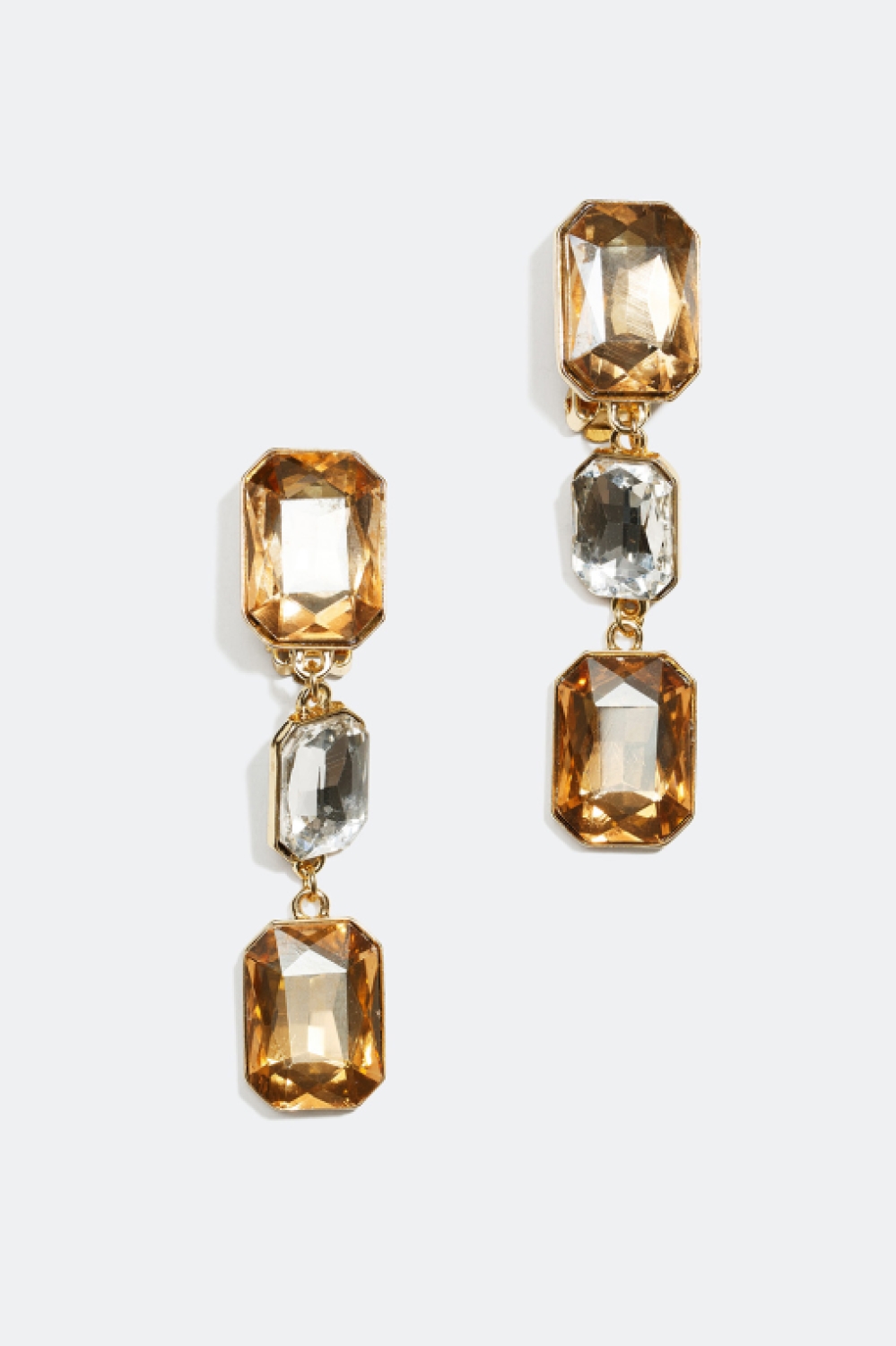 Clipsörhängen med rektangulära glasstenar i gruppen Smycken / Örhängen / Clips hos Glitter (25300089)