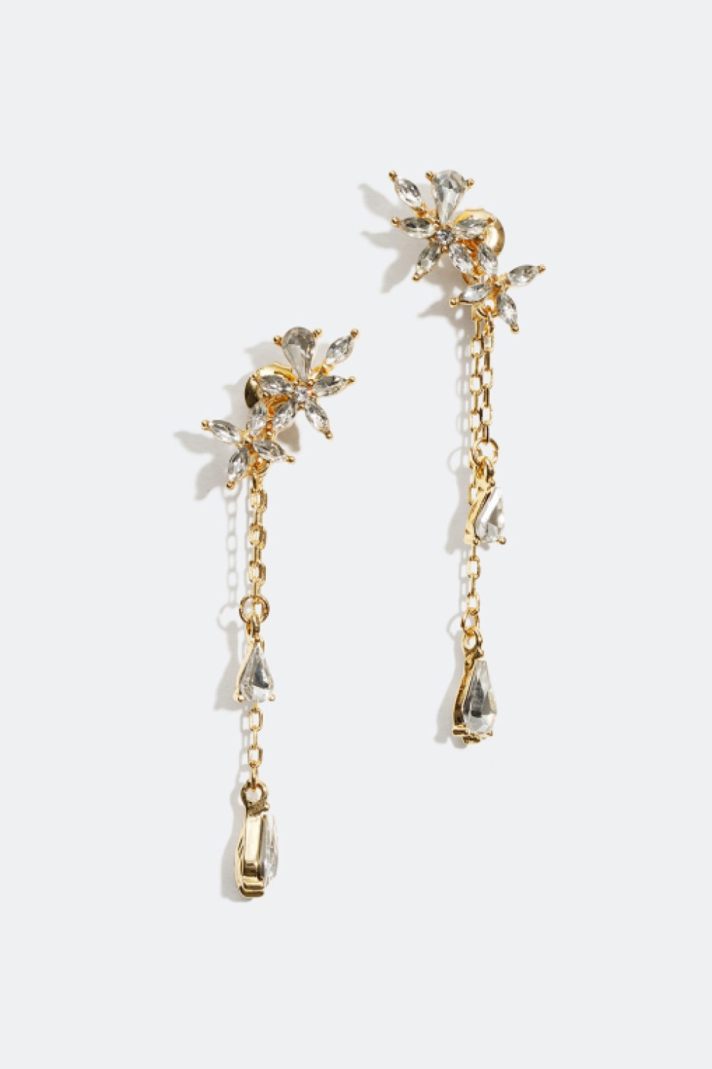 Örhängen med blommor och droppformade glasstenar i gruppen Smycken / Örhängen hos Glitter (253001082000)