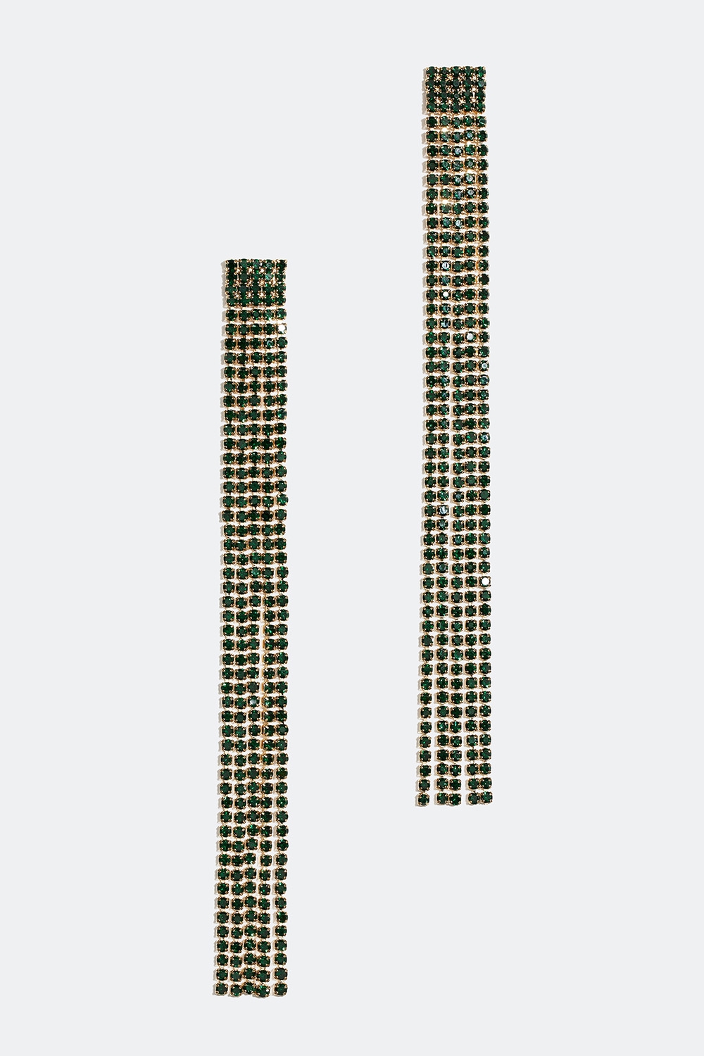 Långa strasslänkar med gröna glasstenar i gruppen Smycken / Örhängen hos Glitter (253002567500)