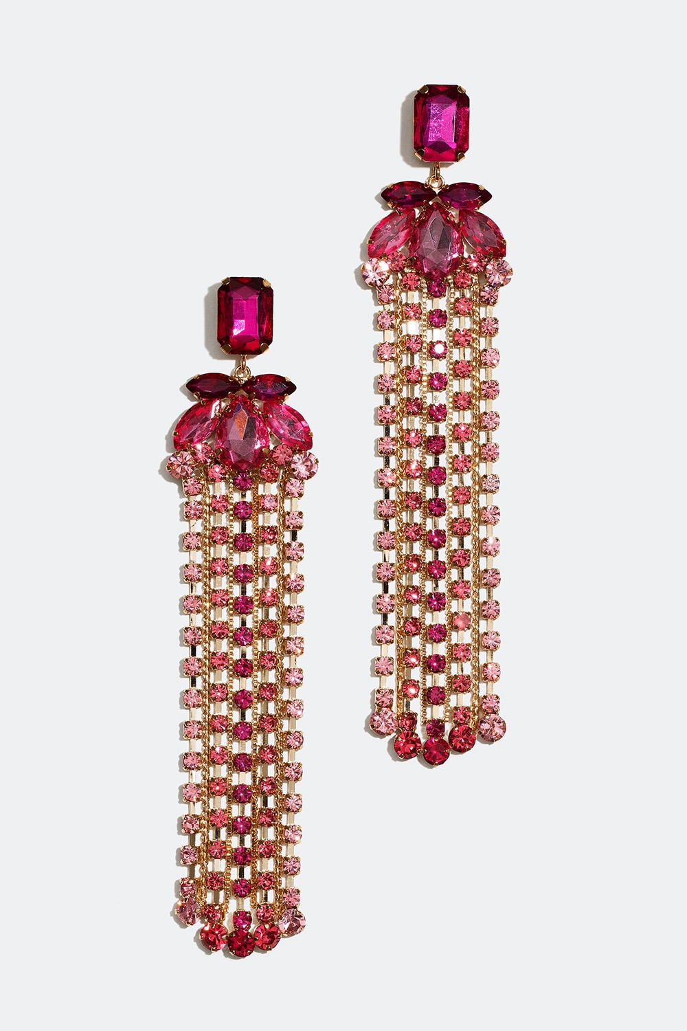 Långa strassörhängen med rosa glasstenar i gruppen Smycken / Örhängen hos Glitter (253002665400)