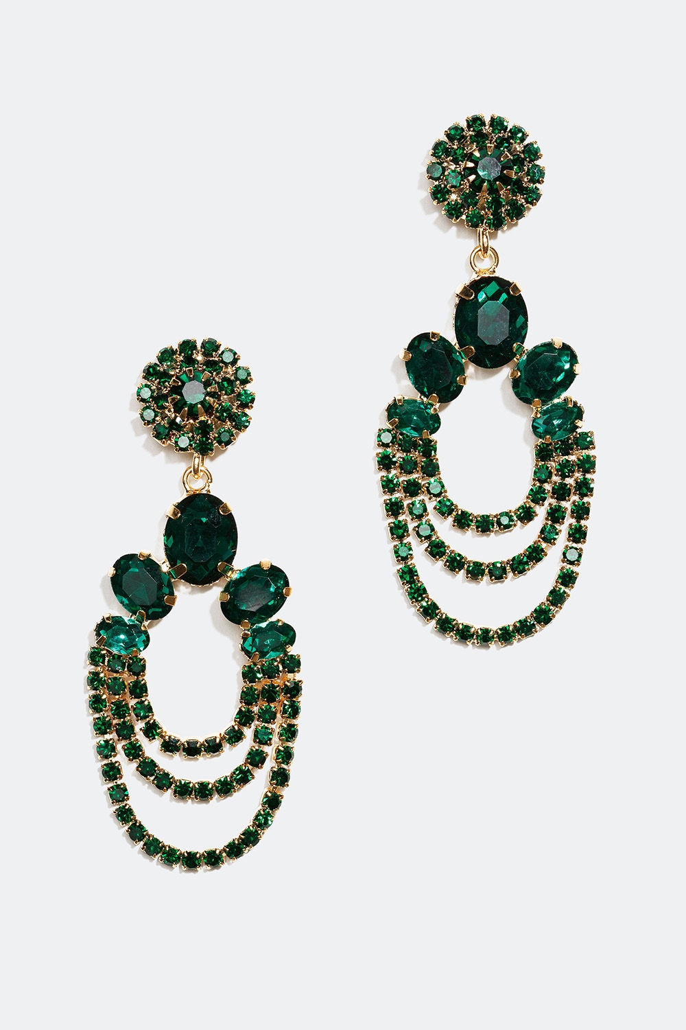 Örhängen med gröna ovala och runda glasstenar i gruppen Smycken / Örhängen hos Glitter (253002697500)