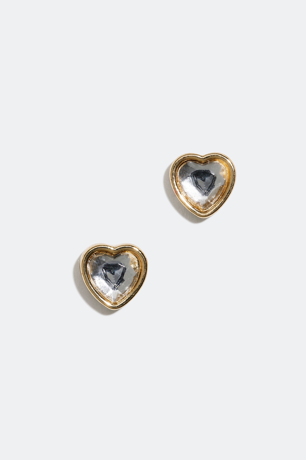 Guldfärgade studs med hjärtan och glasstenar i gruppen Smycken / Örhängen / Studs hos Glitter (253004460202)