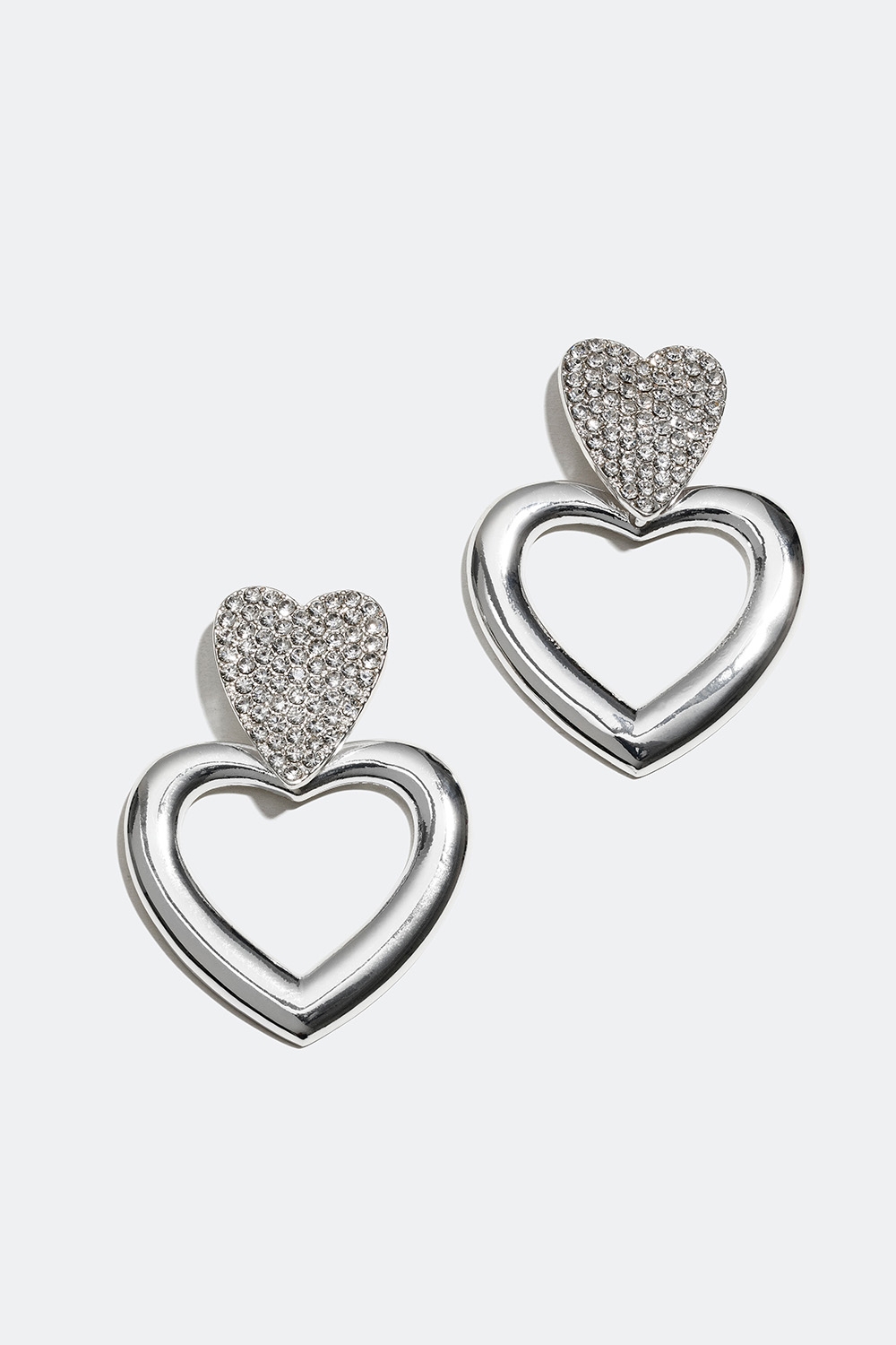 Stora örhängen med hjärtan och glasstenar i gruppen Smycken / Örhängen hos Glitter (253004531001)