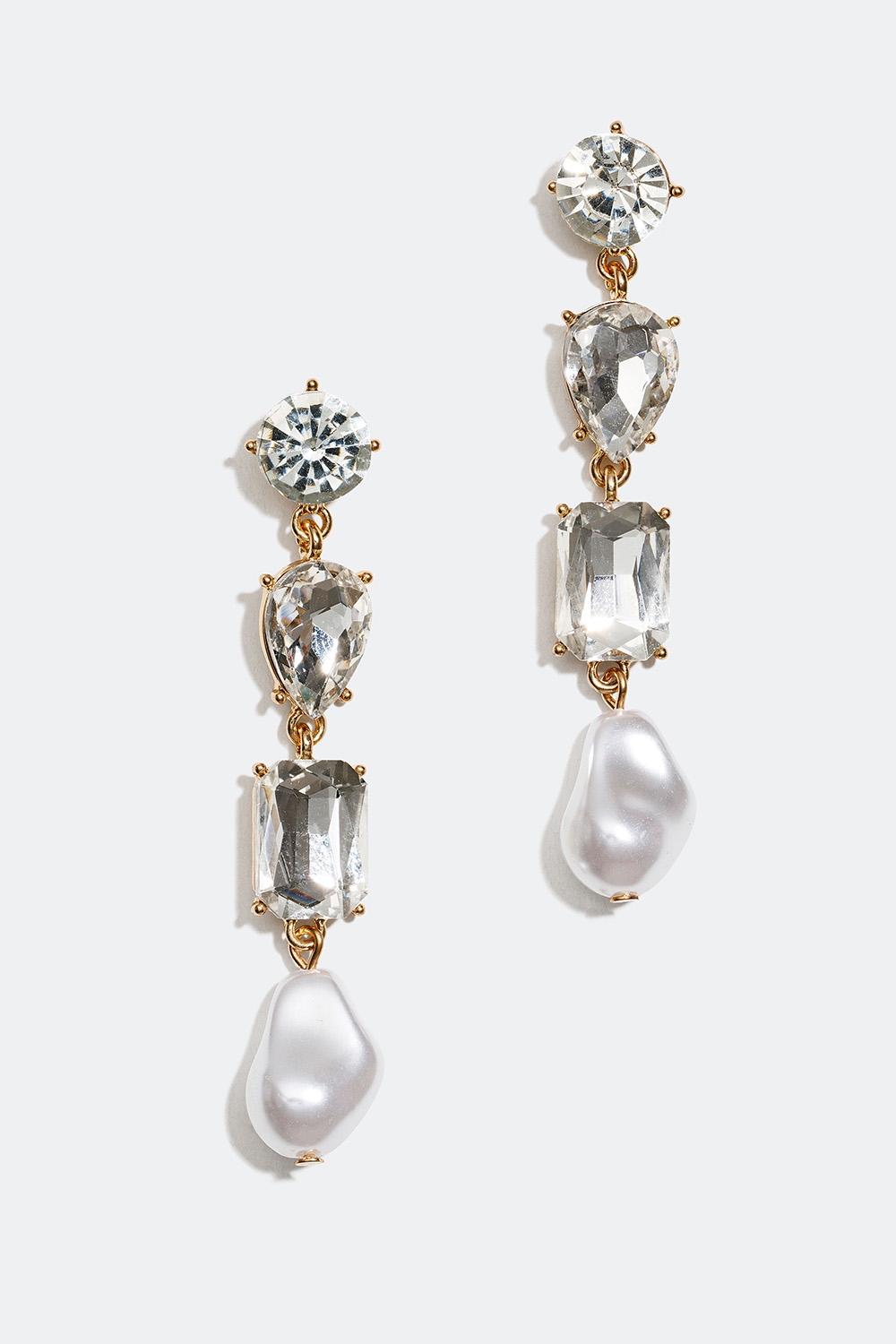 Långa örhängen med stora glasstenar och pärlor i gruppen Smycken / Örhängen hos Glitter (253004660202)